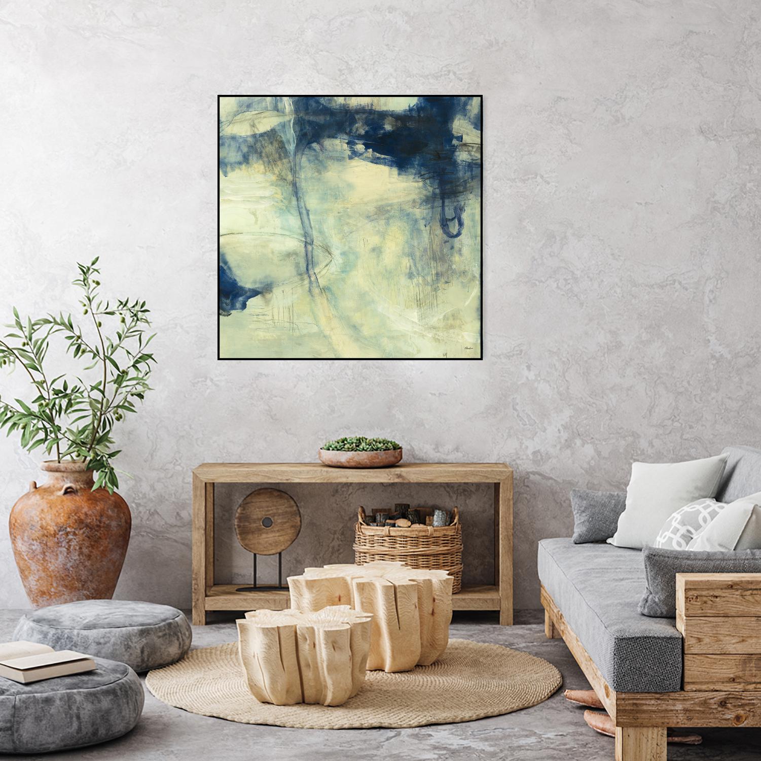 Blue Daze I by Randy Hibberd on GIANT ART - beige abstract