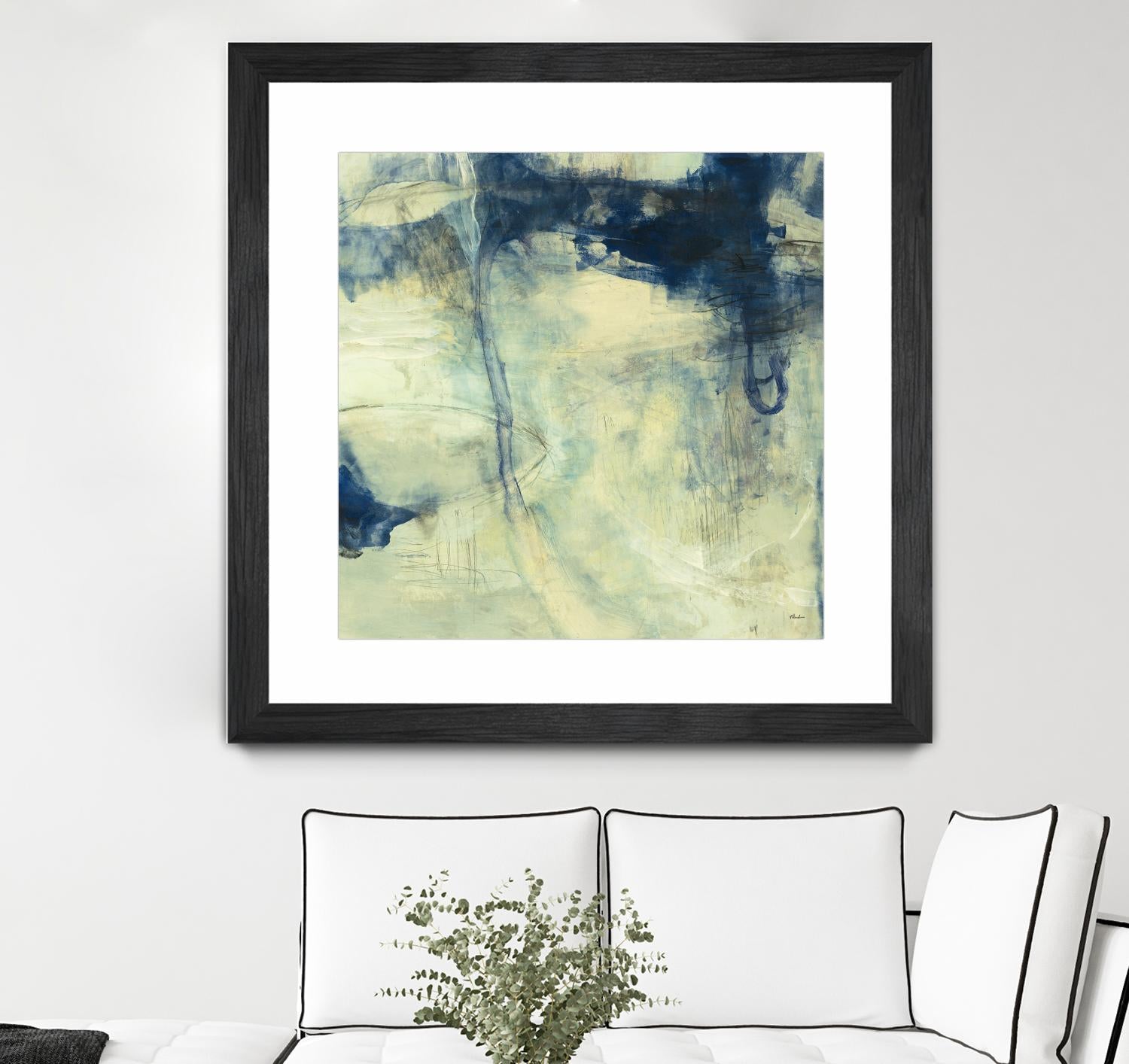 Blue Daze I by Randy Hibberd on GIANT ART - beige abstract