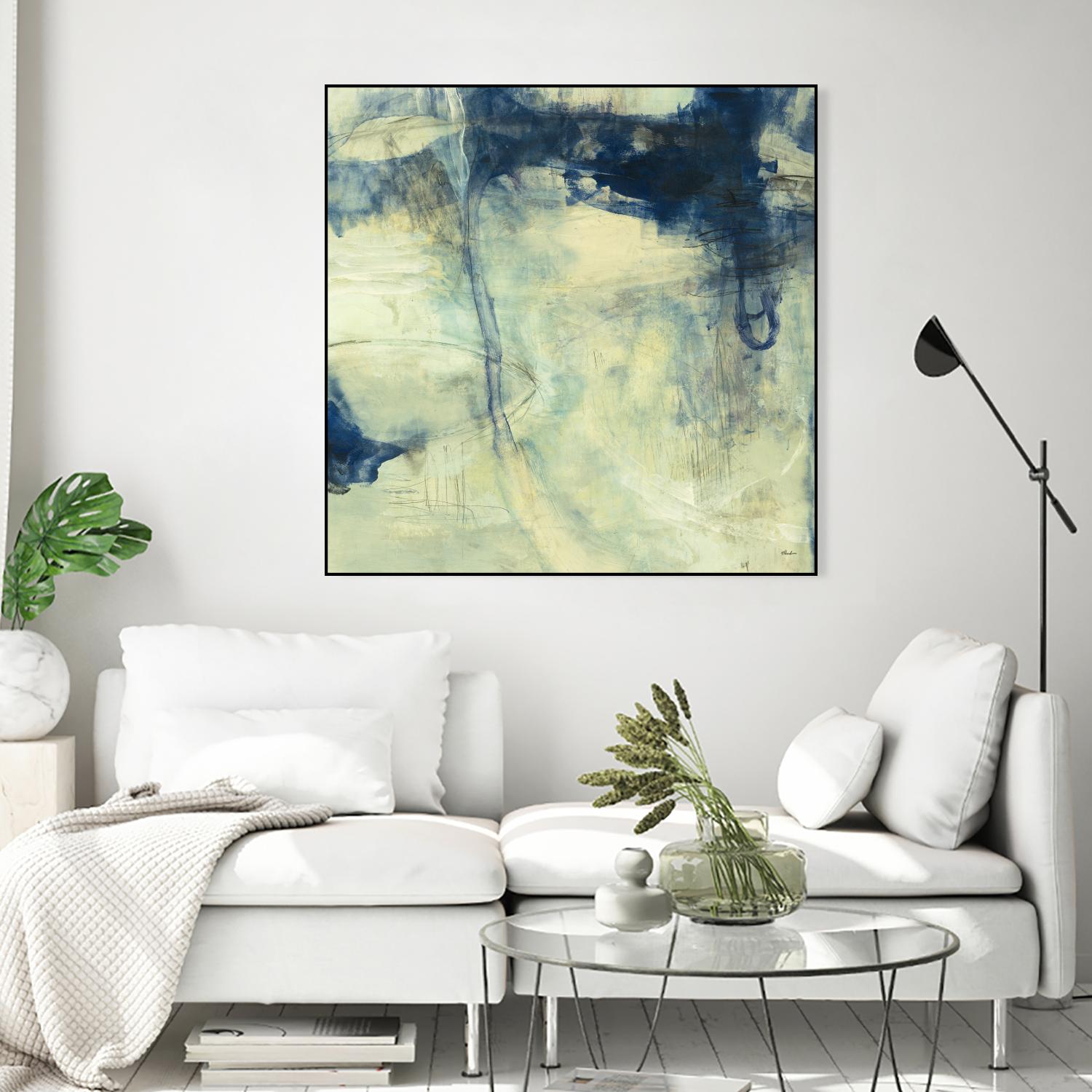 Blue Daze I by Randy Hibberd on GIANT ART - beige abstract