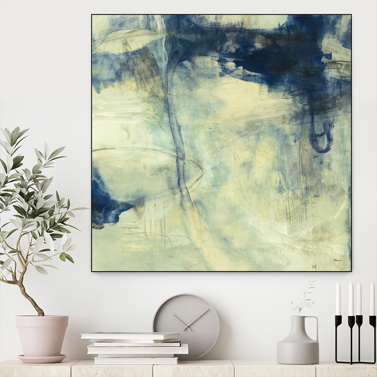 Blue Daze I by Randy Hibberd on GIANT ART - beige abstract