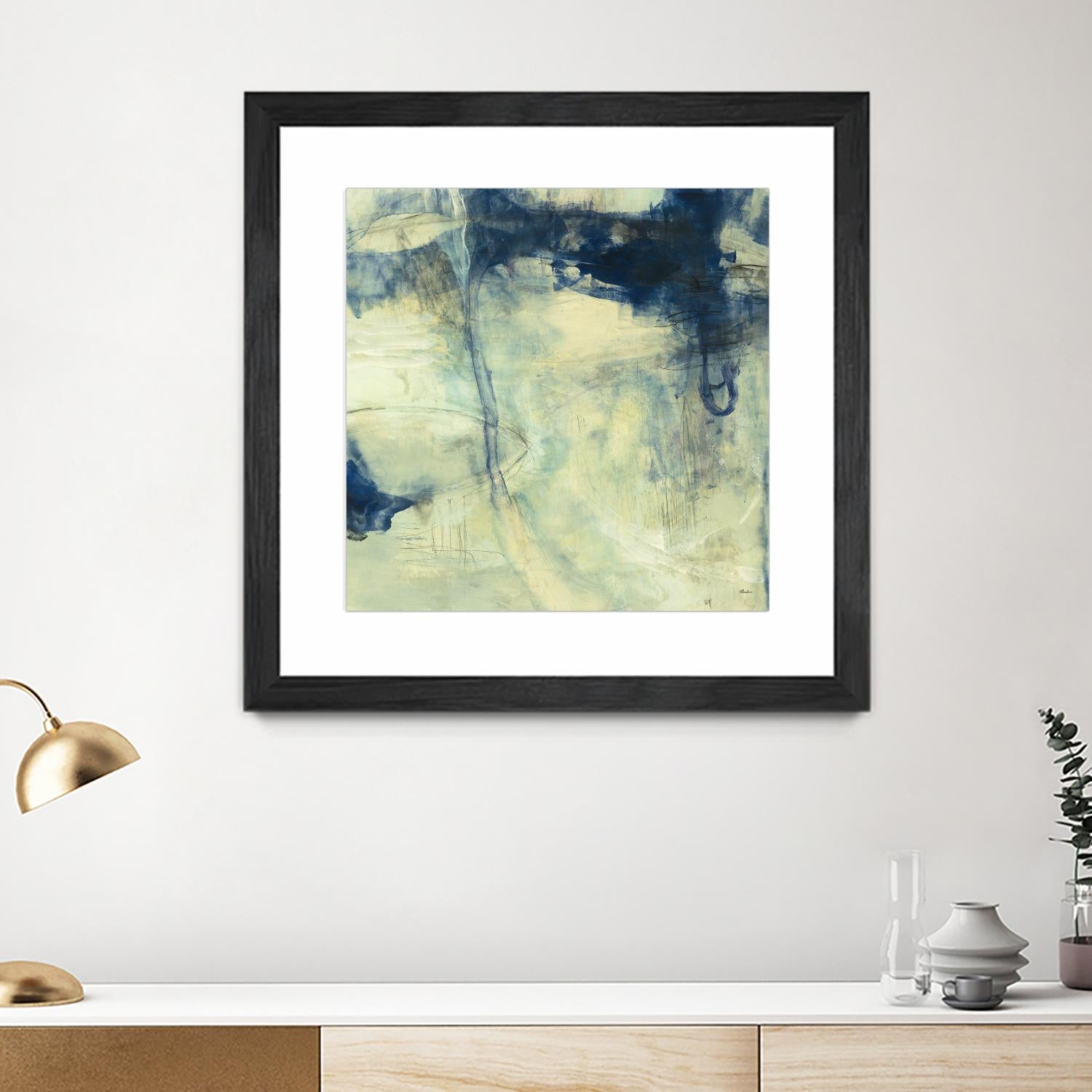 Blue Daze I by Randy Hibberd on GIANT ART - beige abstract