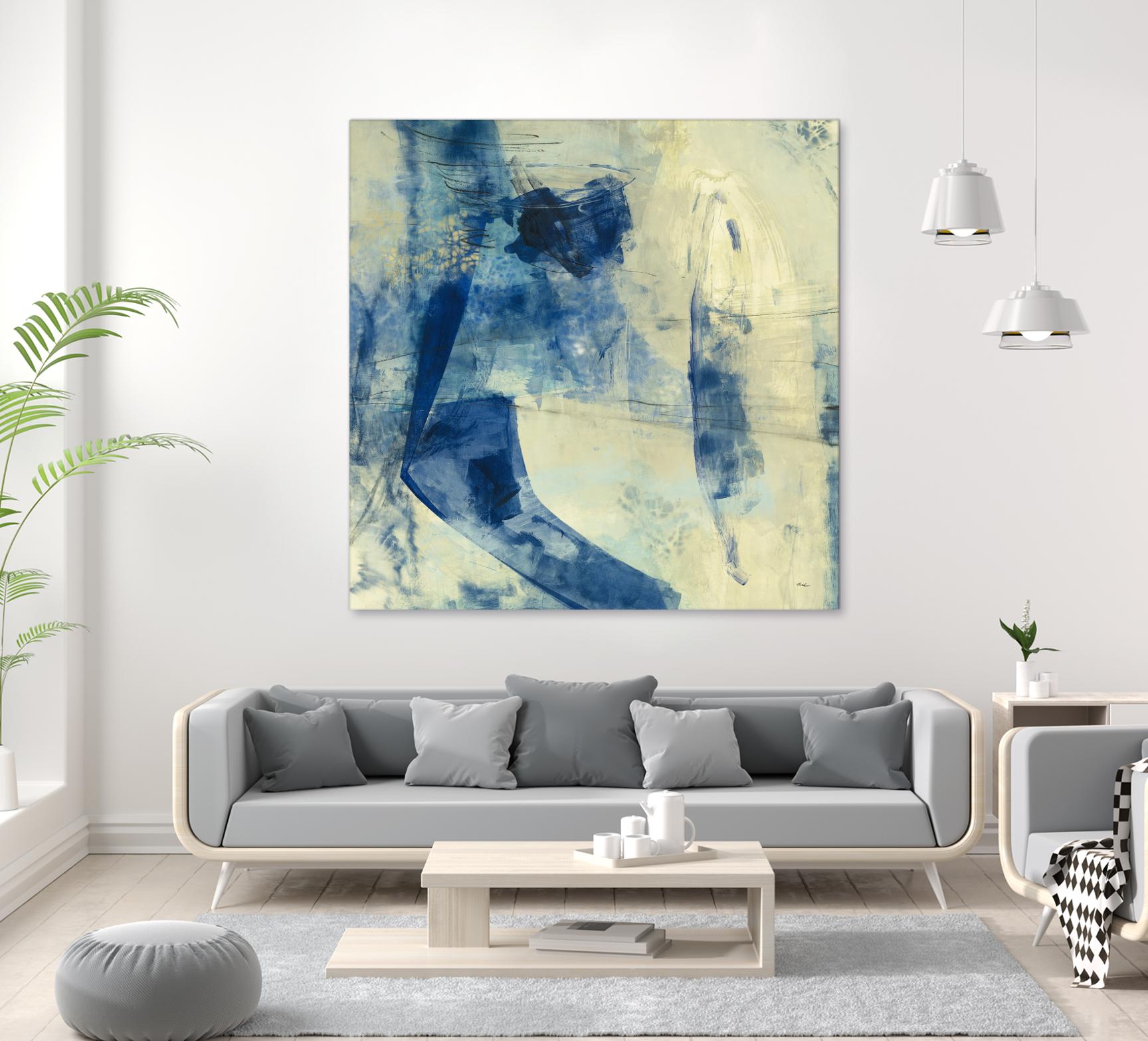 Blue Daze II by Randy Hibberd on GIANT ART - beige abstract