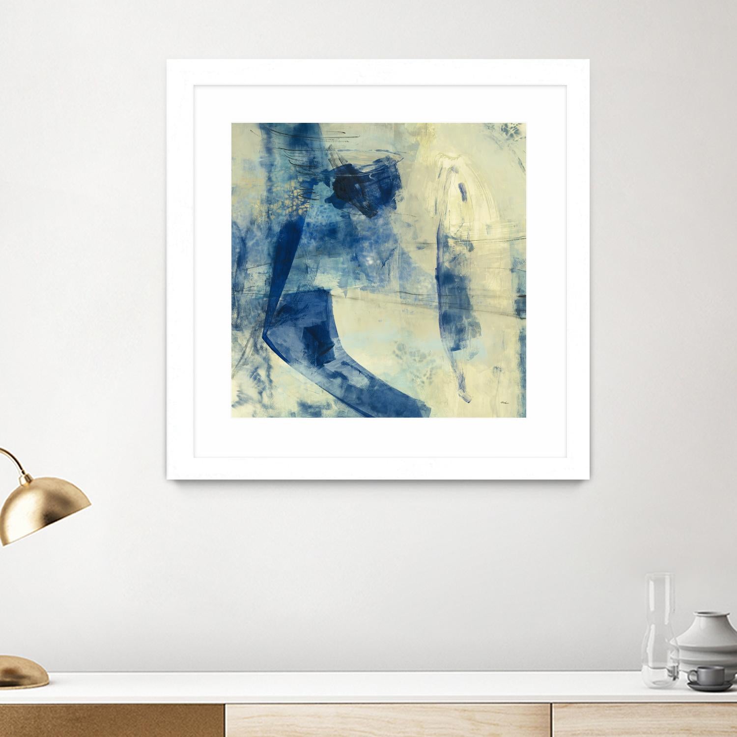 Blue Daze II by Randy Hibberd on GIANT ART - beige abstract