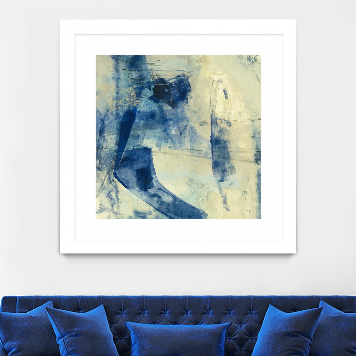 Blue Daze II by Randy Hibberd on GIANT ART - beige abstract