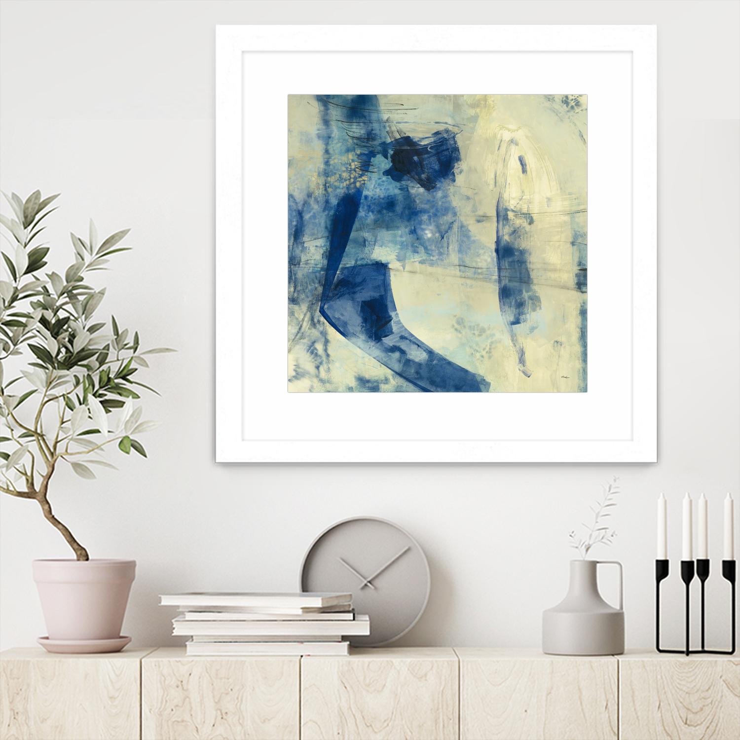 Blue Daze II by Randy Hibberd on GIANT ART - beige abstract