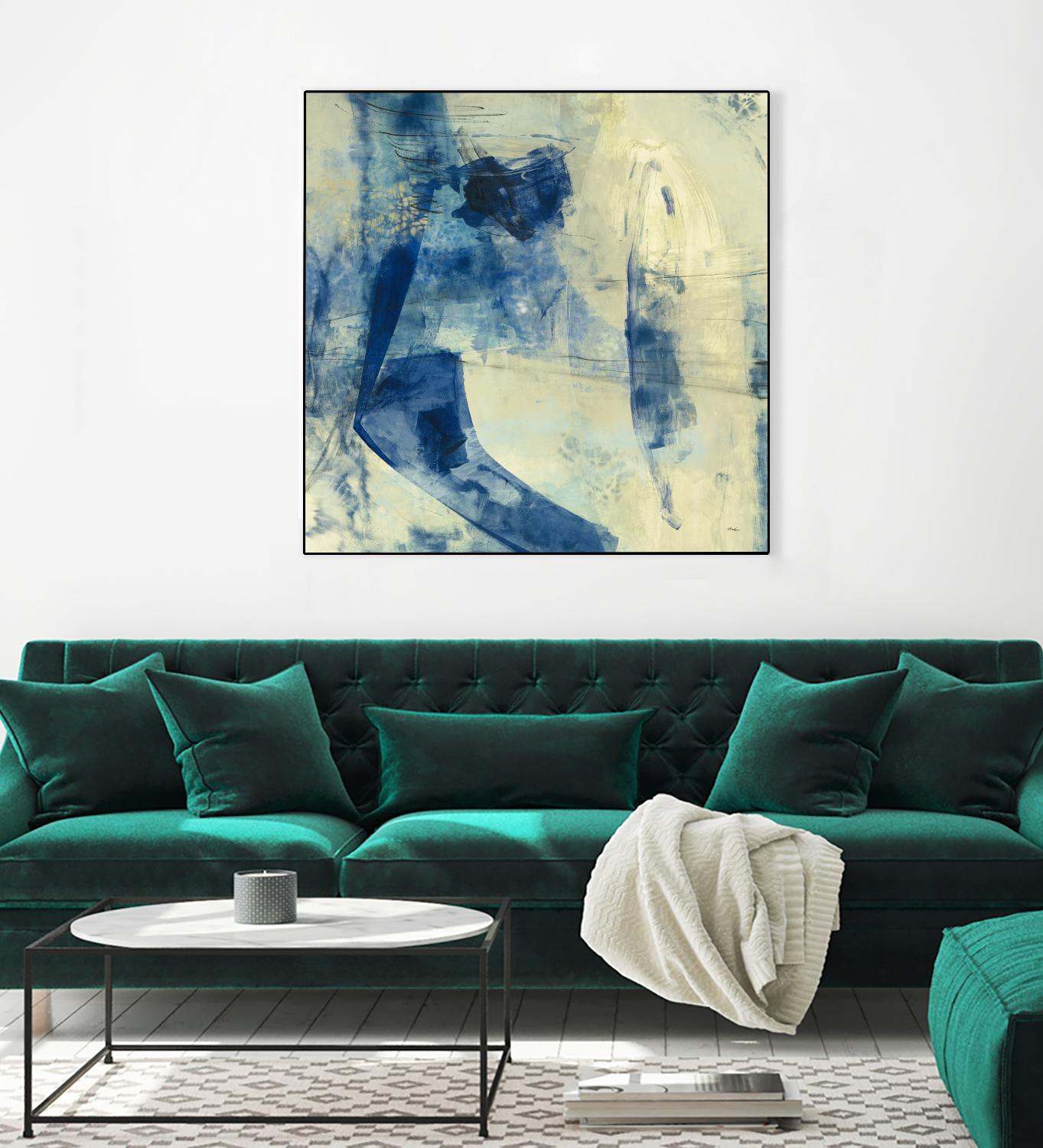 Blue Daze II by Randy Hibberd on GIANT ART - beige abstract