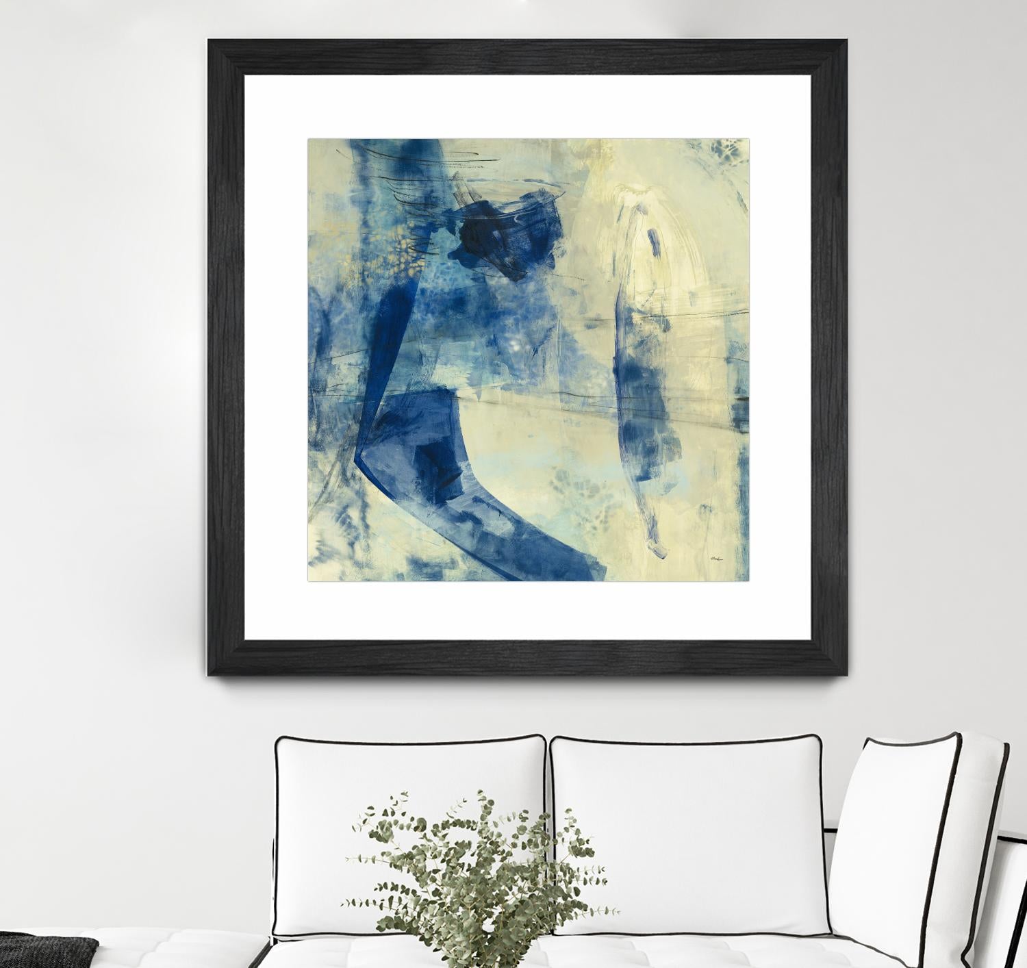 Blue Daze II by Randy Hibberd on GIANT ART - beige abstract
