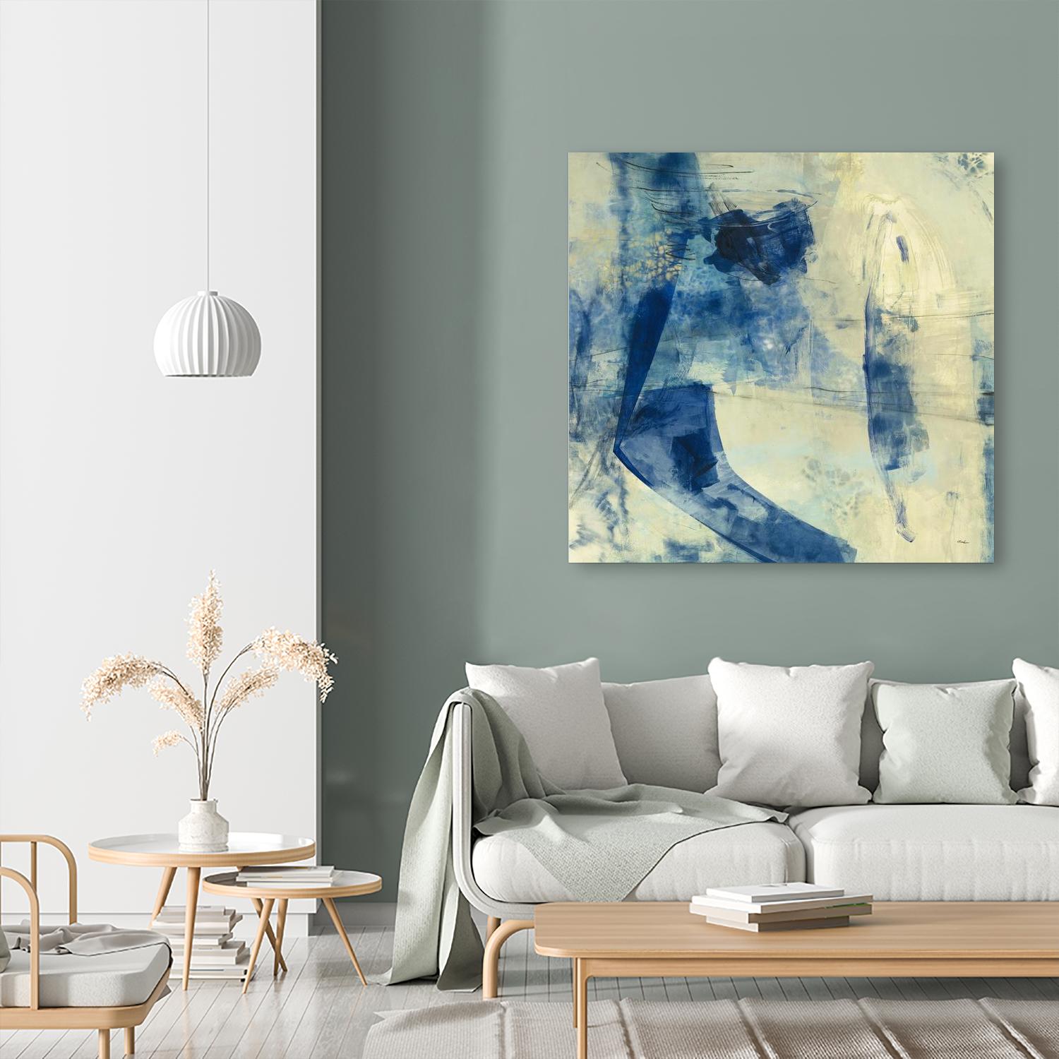 Blue Daze II by Randy Hibberd on GIANT ART - beige abstract
