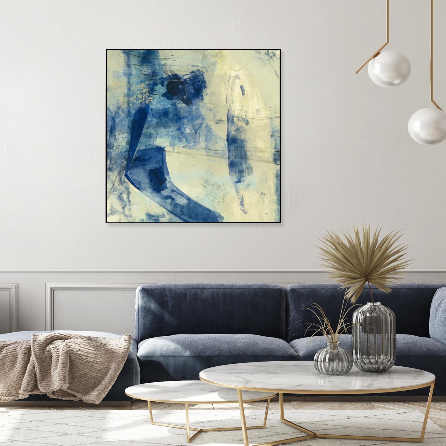 Blue Daze II by Randy Hibberd on GIANT ART - beige abstract