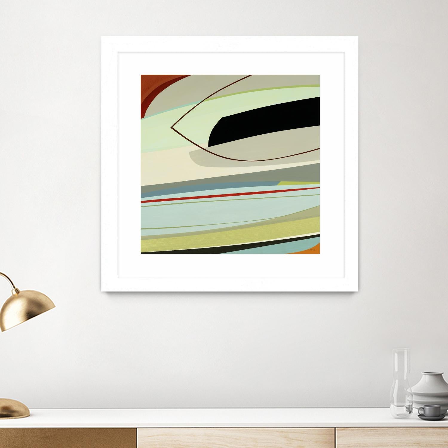 Layered Sounds II by Randy Hibberd on GIANT ART - green abstract