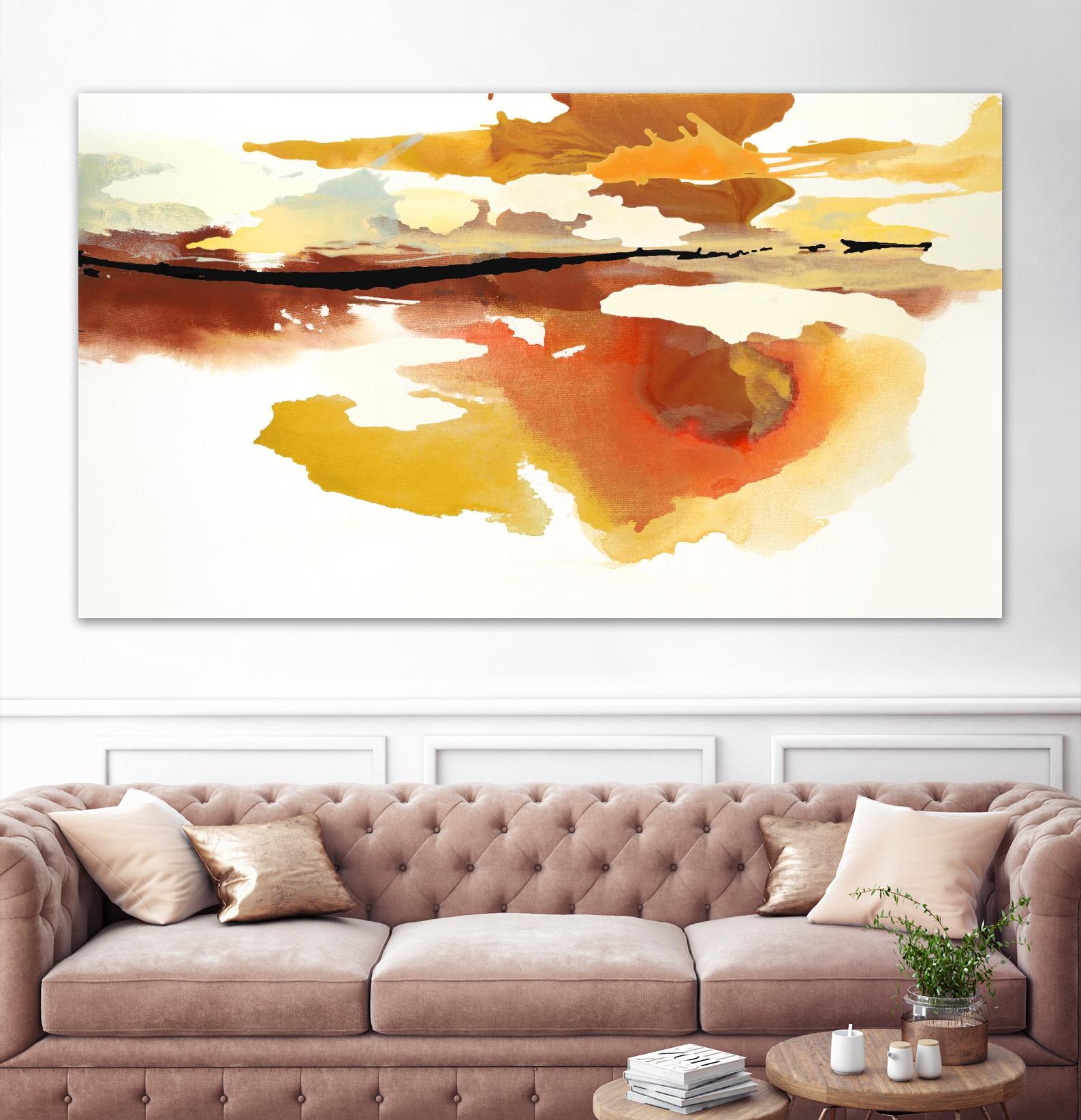 Scenery II by Randy Hibberd on GIANT ART - oranges, yellows fluid abstracts