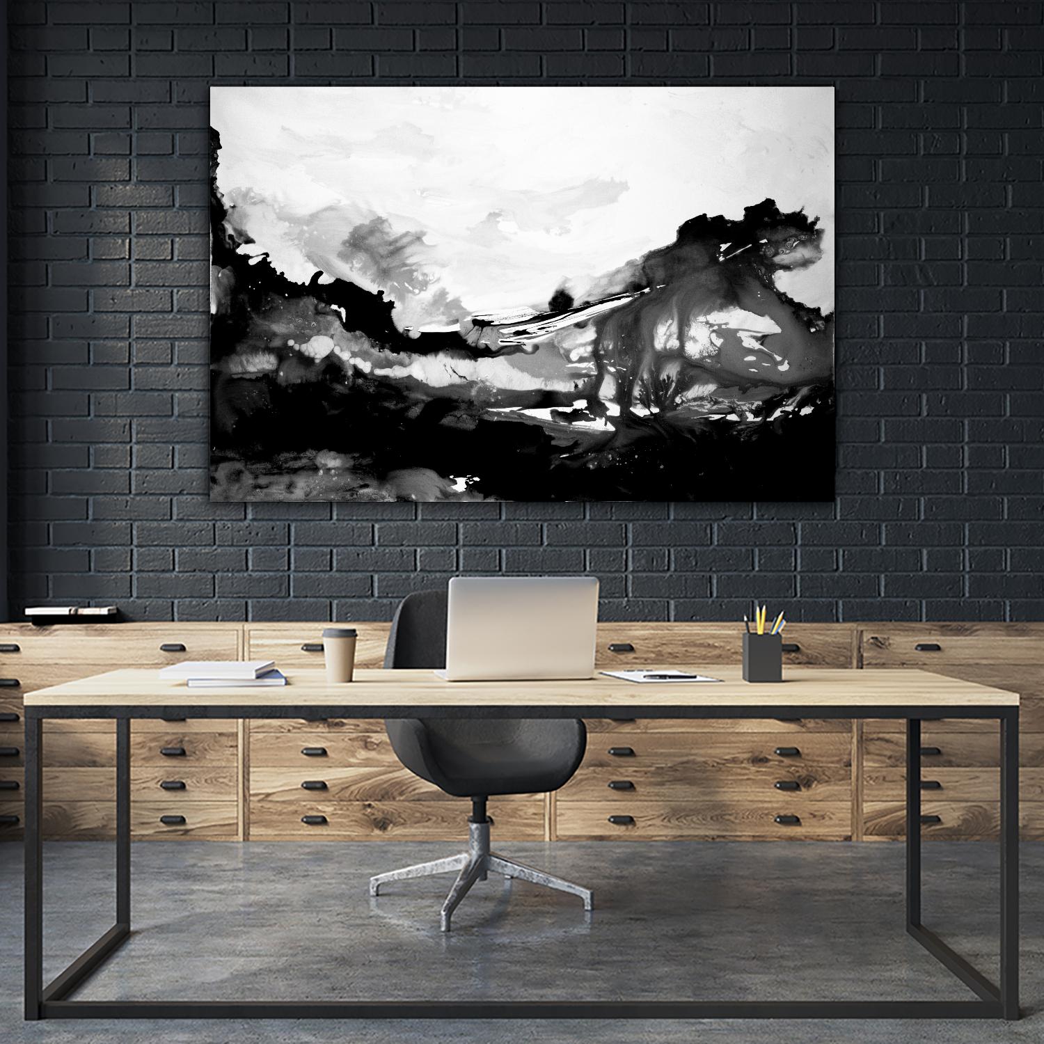 Blu Scenery V2 by Randy Hibberd on GIANT ART - white abstract