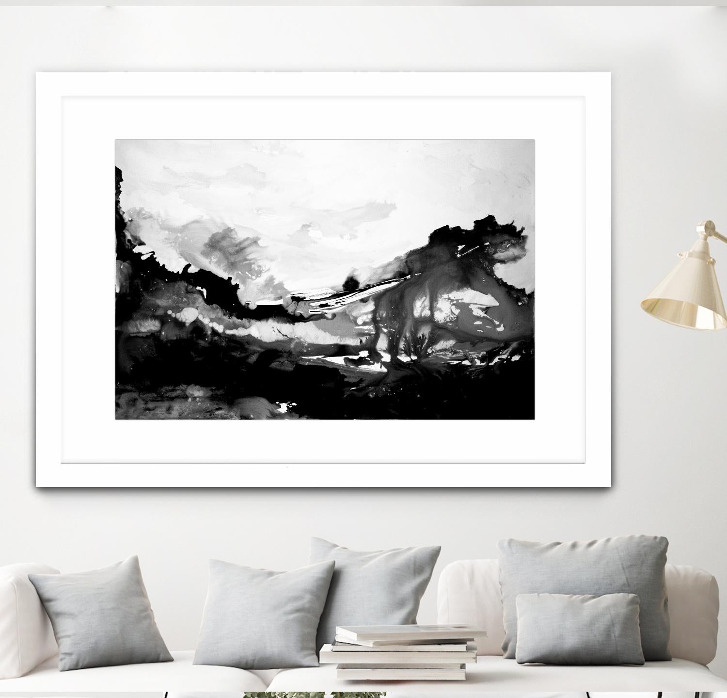 Blu Scenery V2 by Randy Hibberd on GIANT ART - white abstract