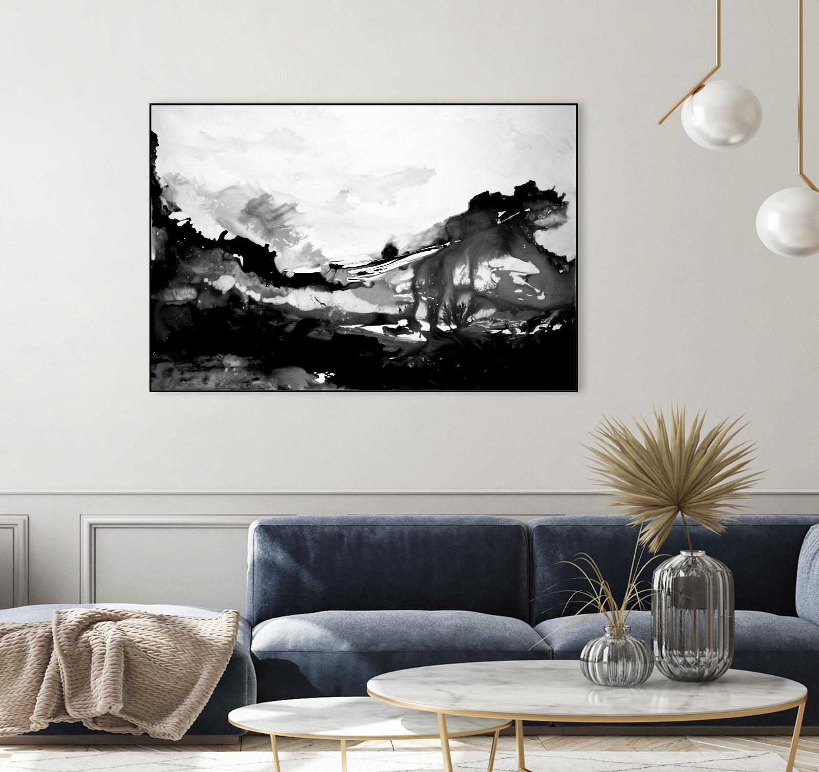 Blu Scenery V2 by Randy Hibberd on GIANT ART - white abstract