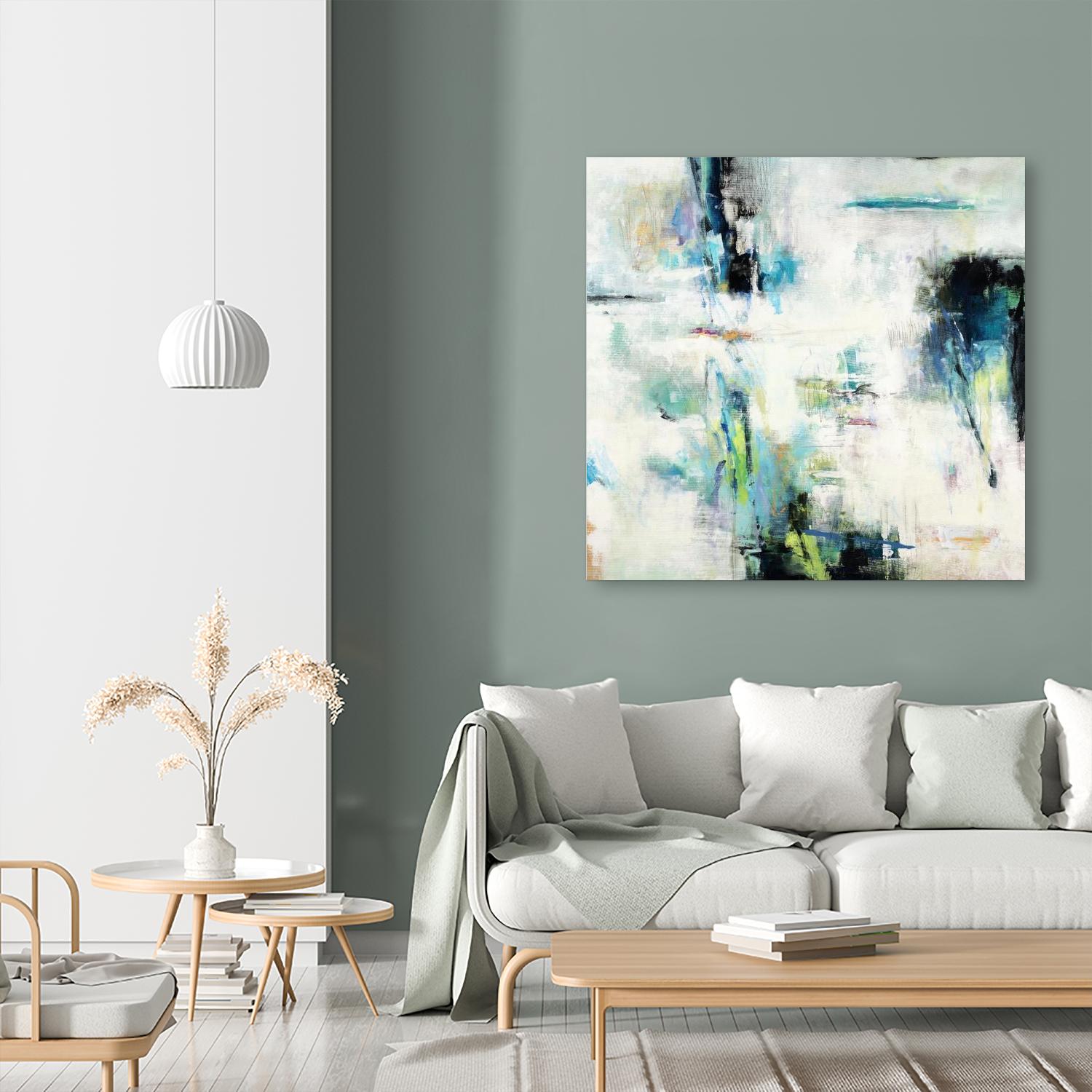 Spring Blu by Randy Hibberd on GIANT ART - grey abstract