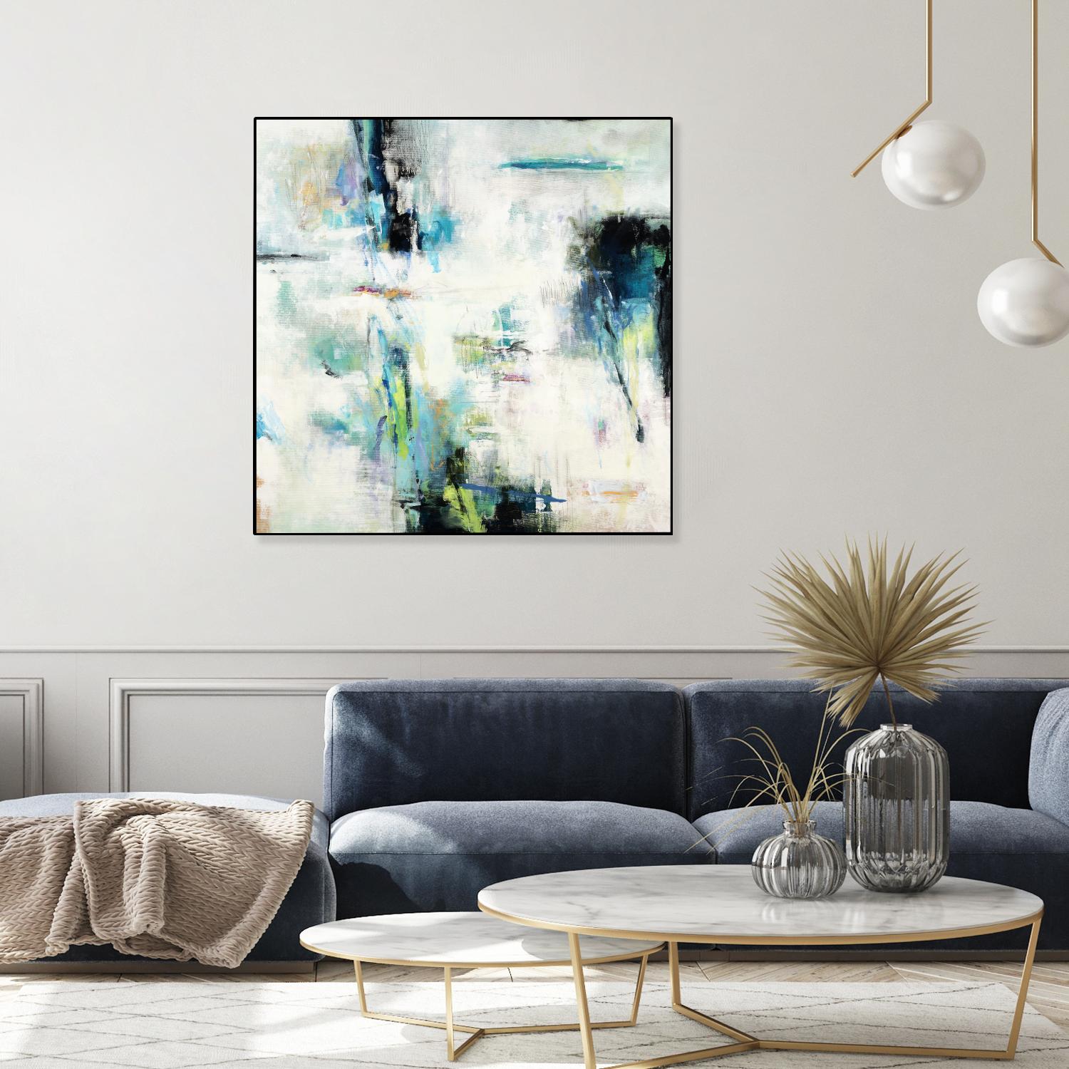 Spring Blu by Randy Hibberd on GIANT ART - grey abstract