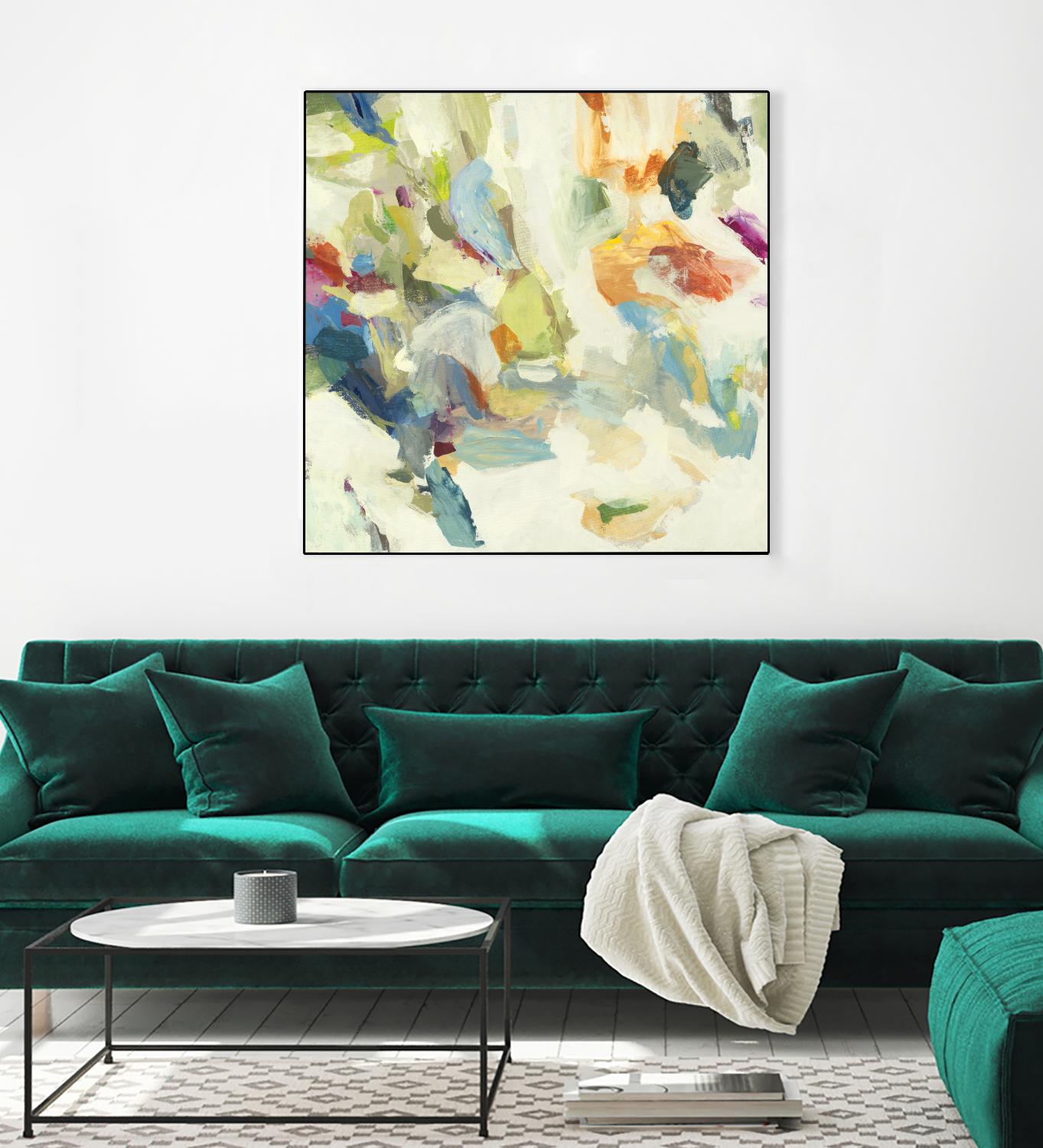 Organic Building Blocks by Randy Hibberd on GIANT ART - greens abstract, organic shapes