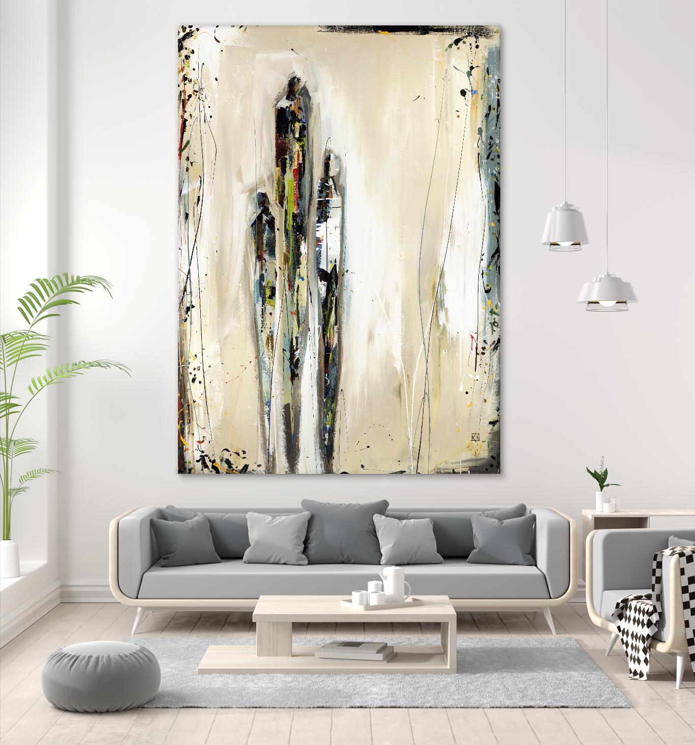 Imprint-Trio by Kelsey Hochstatter on GIANT ART - grey abstract