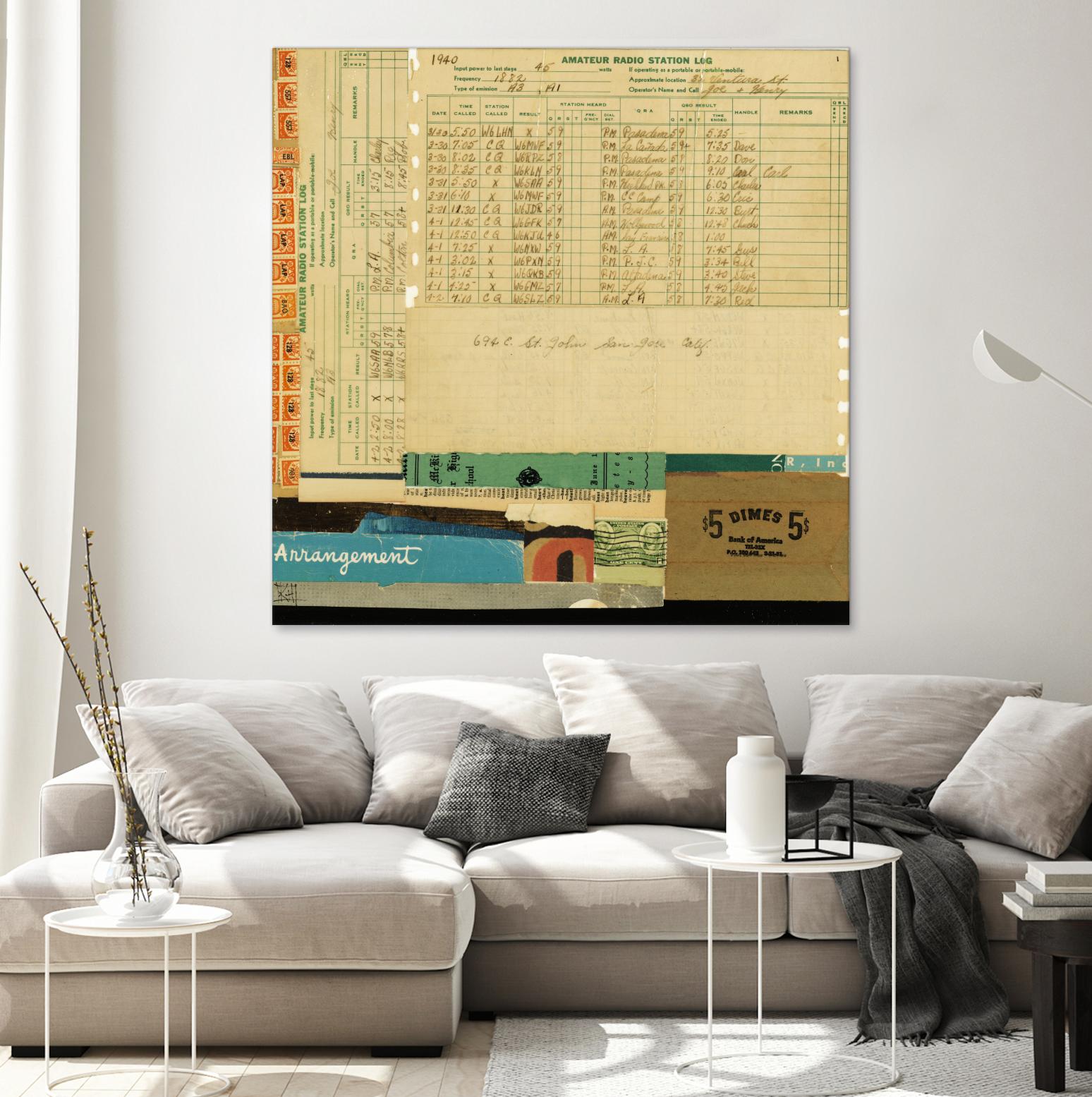 Ephemera Scape IV by Kelsey Hochstatter on GIANT ART - blue contemporary