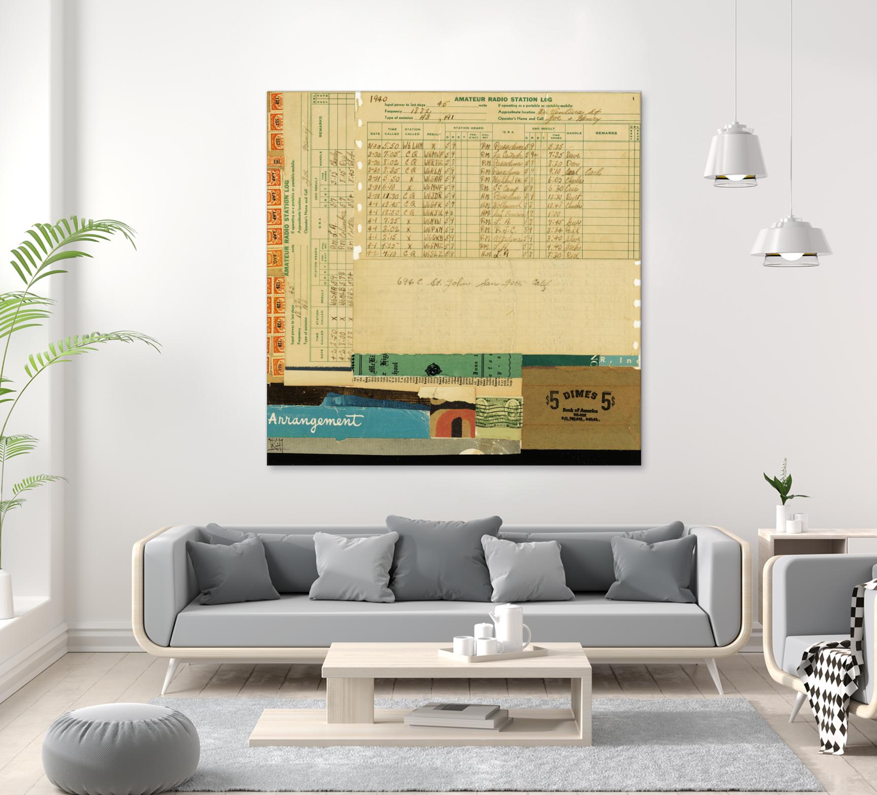 Ephemera Scape IV by Kelsey Hochstatter on GIANT ART - blue contemporary