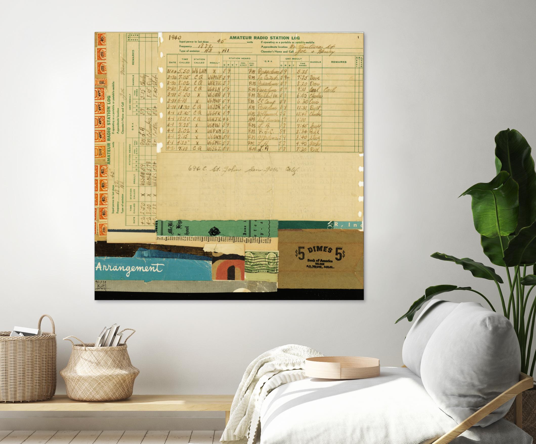 Ephemera Scape IV by Kelsey Hochstatter on GIANT ART - blue contemporary