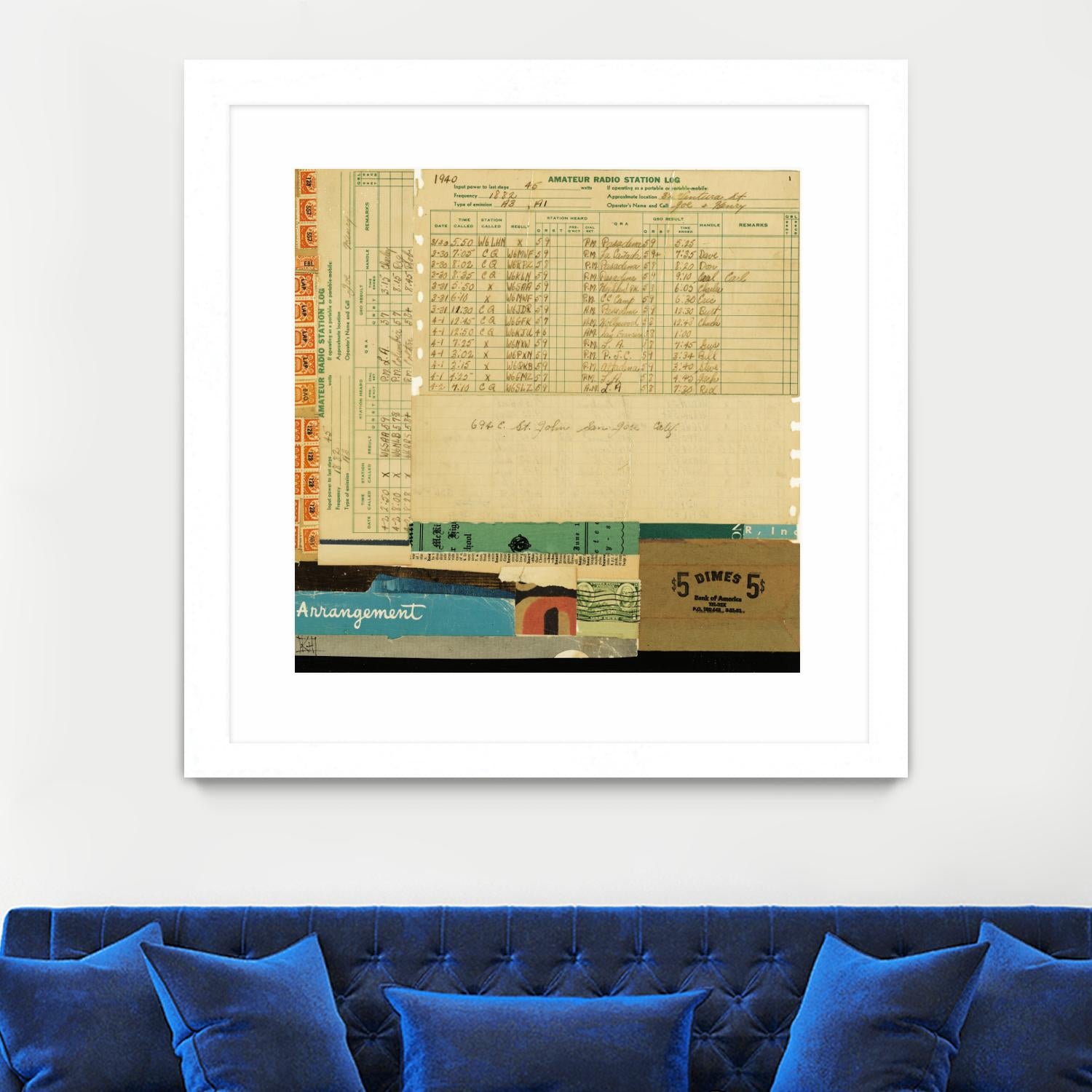 Ephemera Scape IV by Kelsey Hochstatter on GIANT ART - blue contemporary