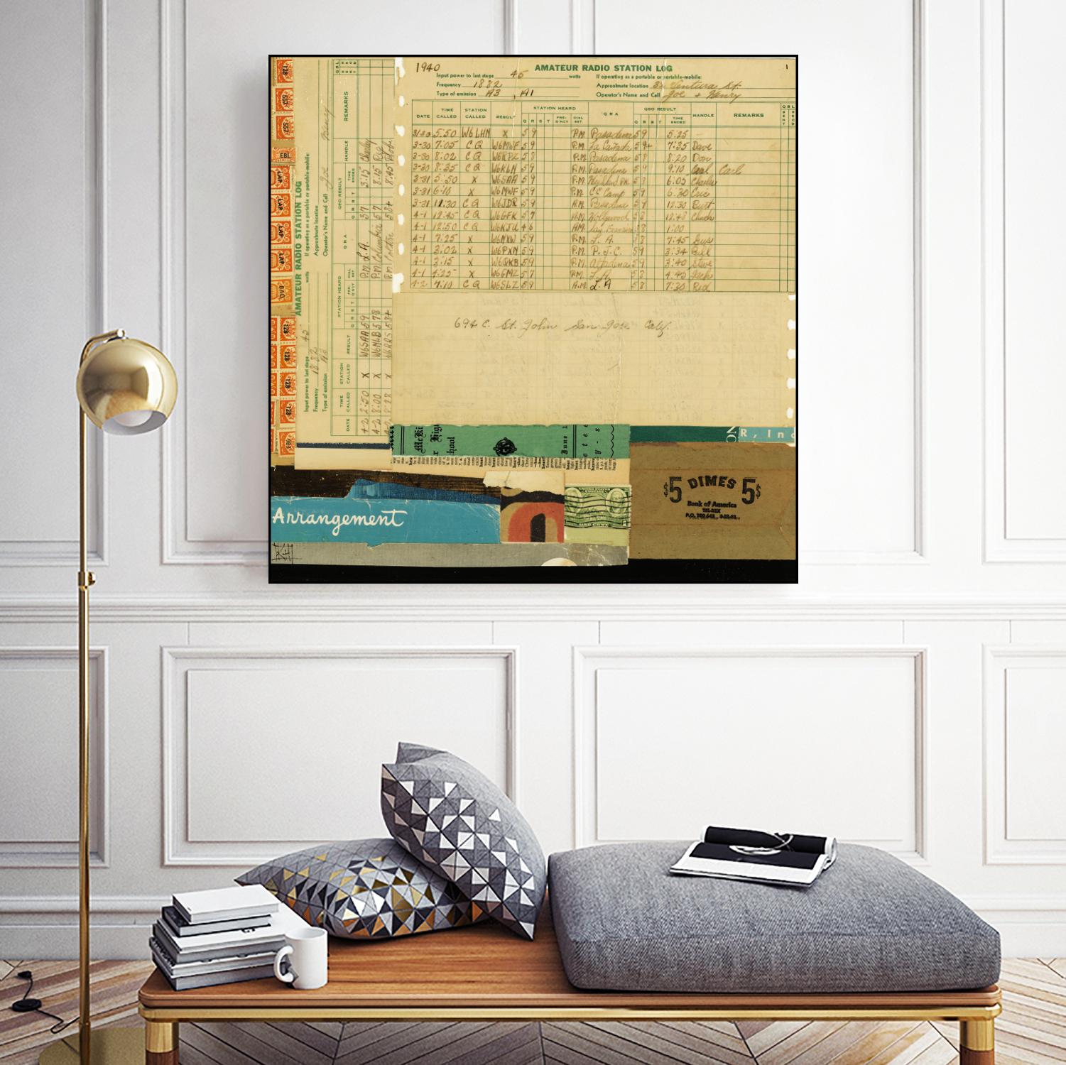 Ephemera Scape IV by Kelsey Hochstatter on GIANT ART - blue contemporary