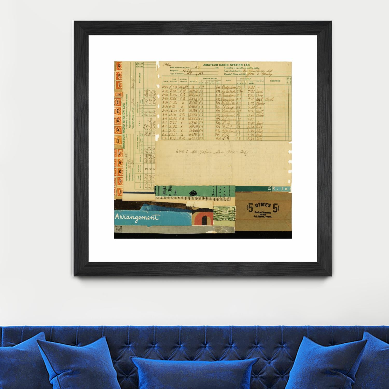 Ephemera Scape IV by Kelsey Hochstatter on GIANT ART - blue contemporary