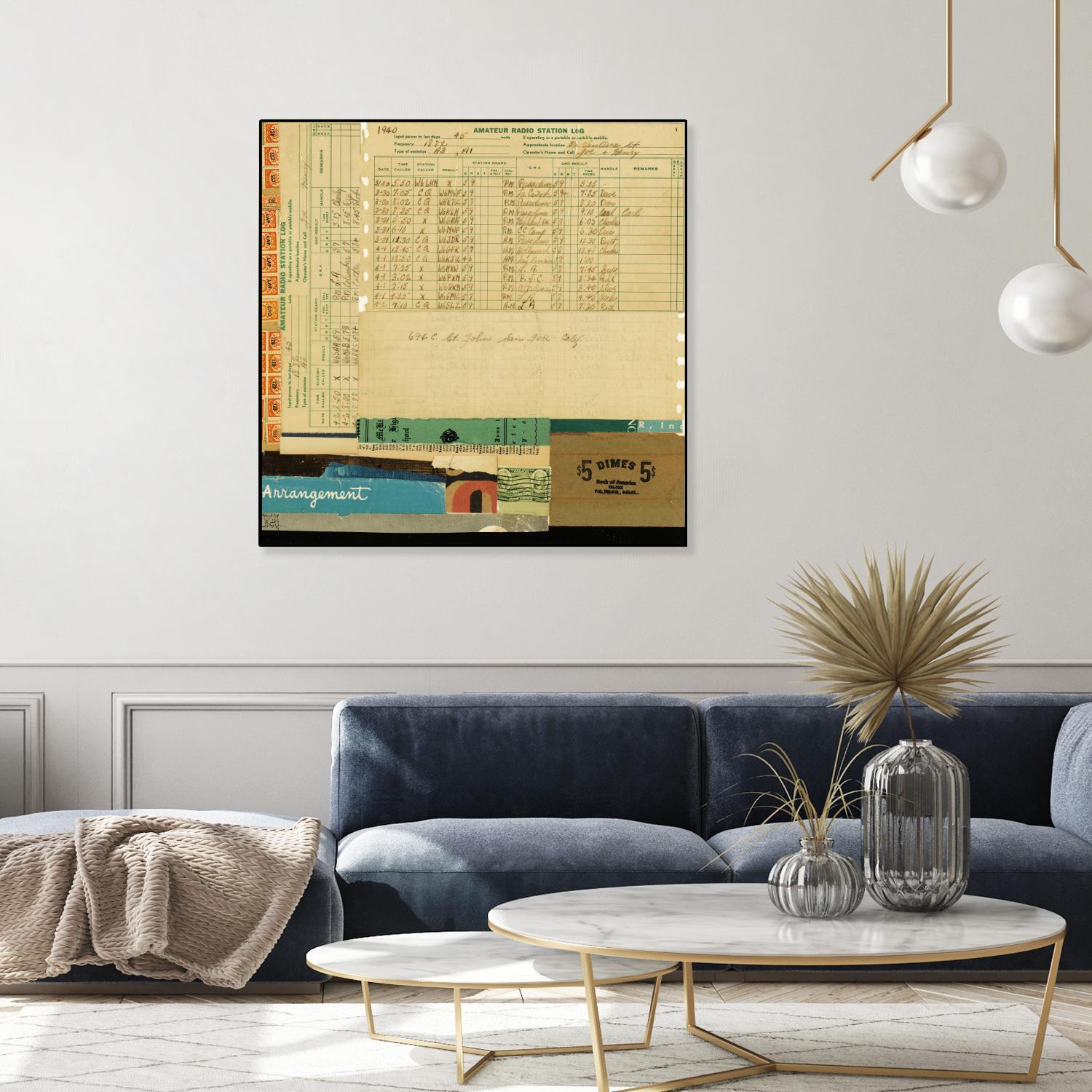 Ephemera Scape IV by Kelsey Hochstatter on GIANT ART - blue contemporary