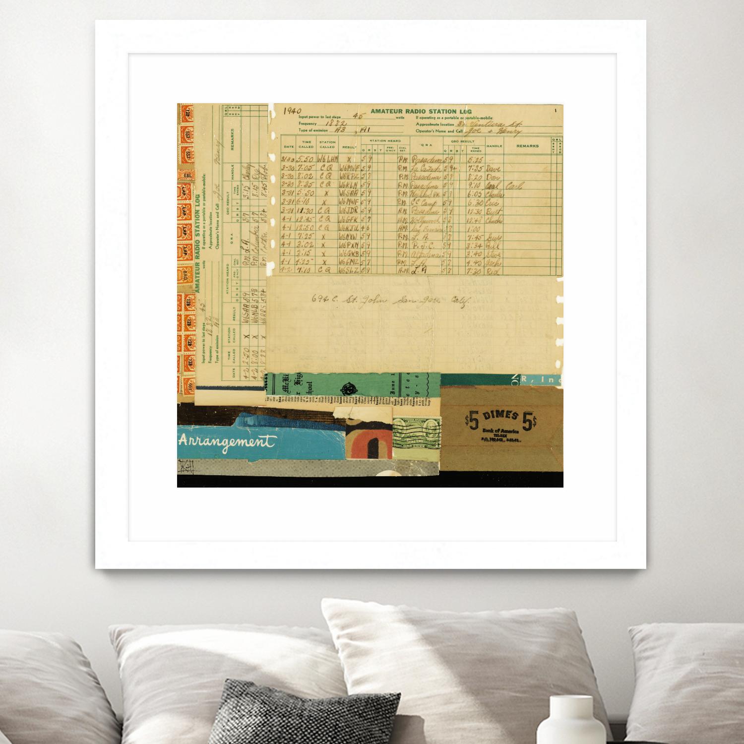 Ephemera Scape IV by Kelsey Hochstatter on GIANT ART - blue contemporary