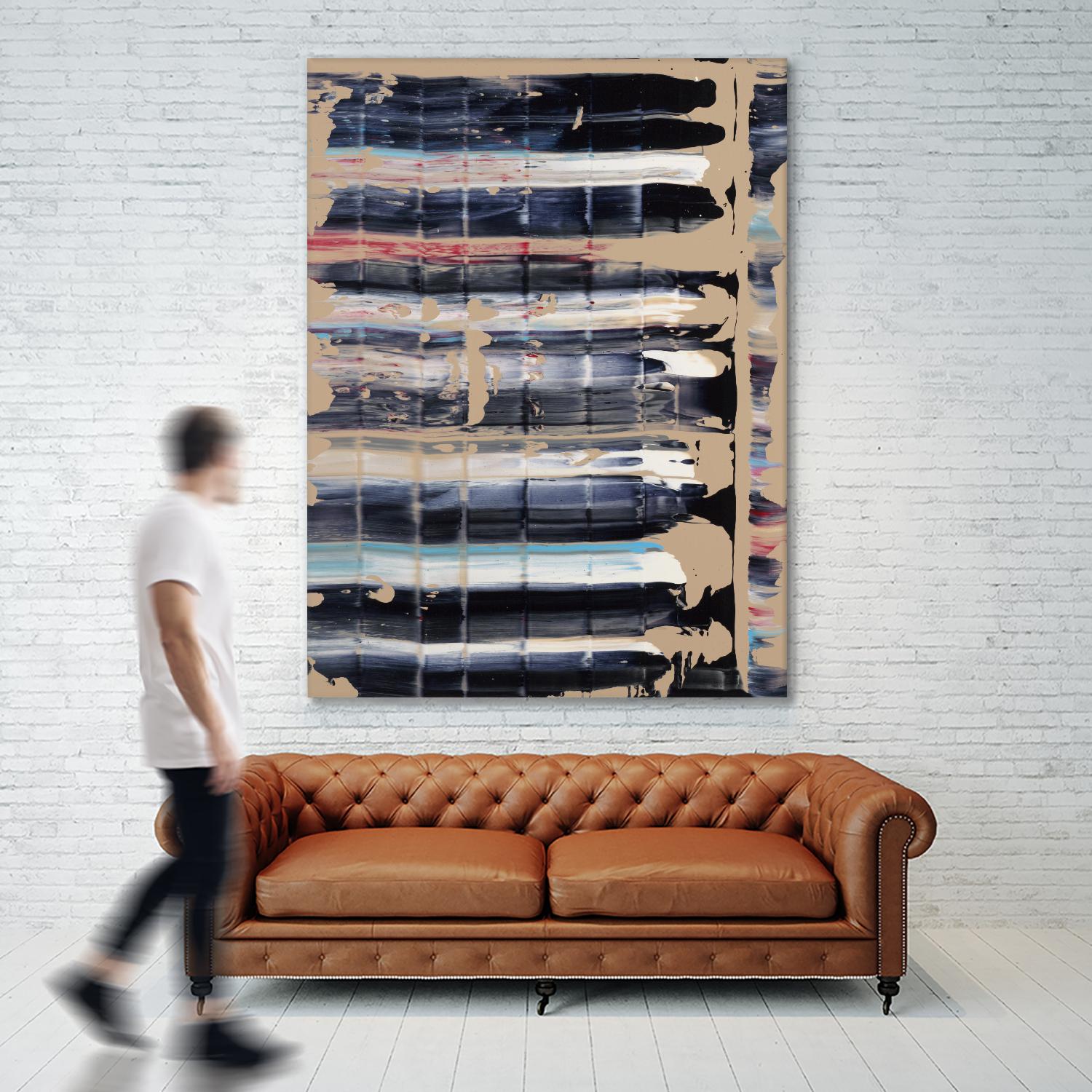 Light Blue, Red, Black by Jeff Iorillo on GIANT ART - black abstract