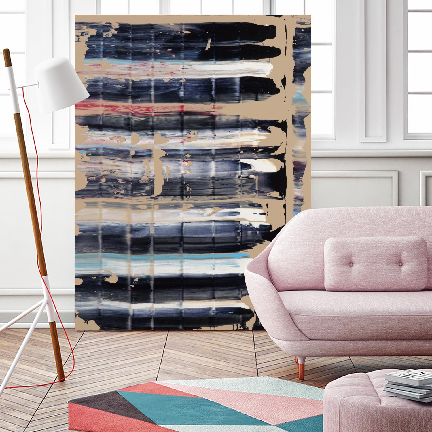 Light Blue, Red, Black by Jeff Iorillo on GIANT ART - black abstract