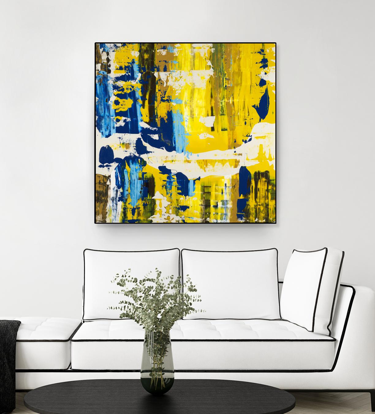 Old Yeller With Blue Velocity by Jeff Iorillo on GIANT ART - blue abstract