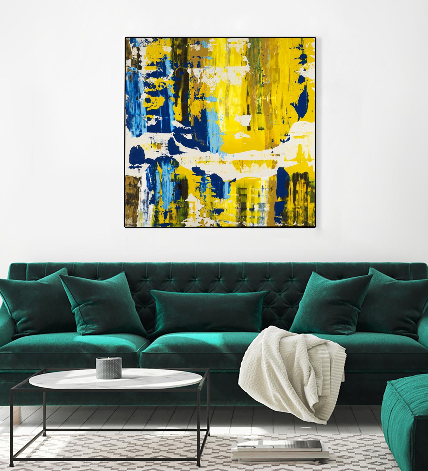 Old Yeller With Blue Velocity by Jeff Iorillo on GIANT ART - blue abstract