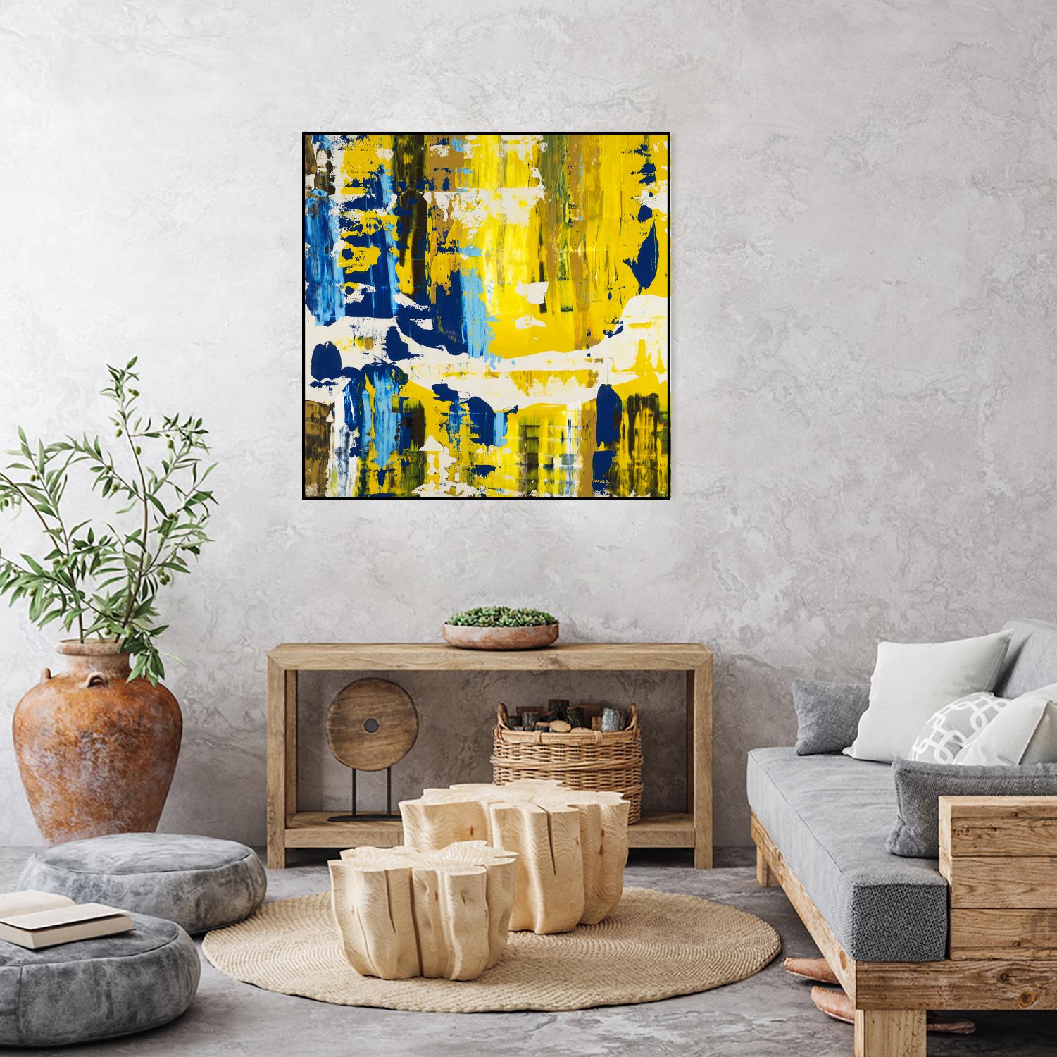 Old Yeller With Blue Velocity by Jeff Iorillo on GIANT ART - blue abstract