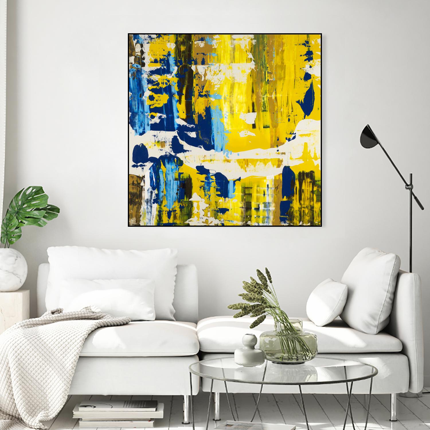 Old Yeller With Blue Velocity by Jeff Iorillo on GIANT ART - blue abstract