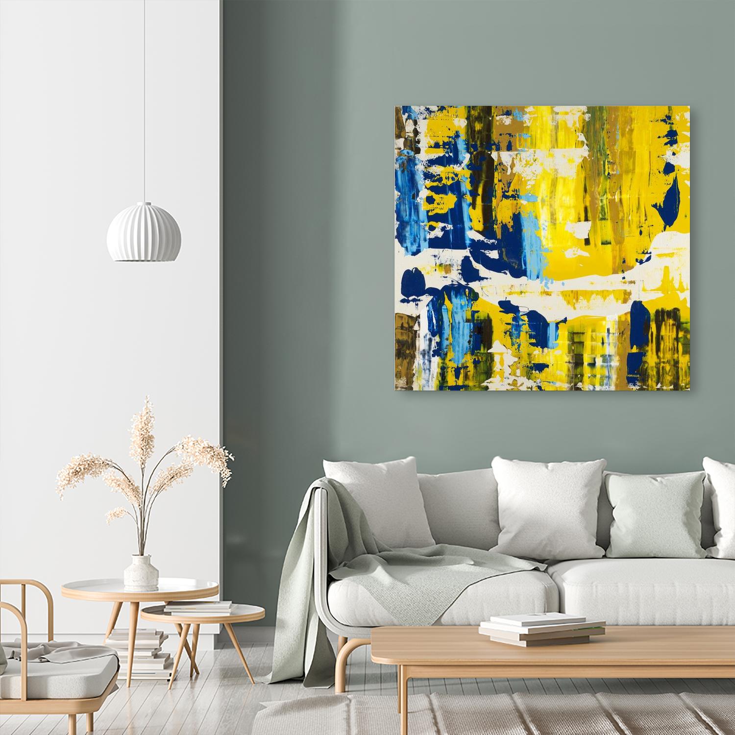 Old Yeller With Blue Velocity by Jeff Iorillo on GIANT ART - blue abstract