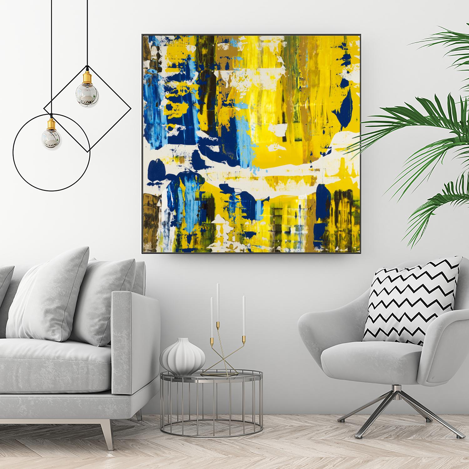 Old Yeller With Blue Velocity by Jeff Iorillo on GIANT ART - blue abstract