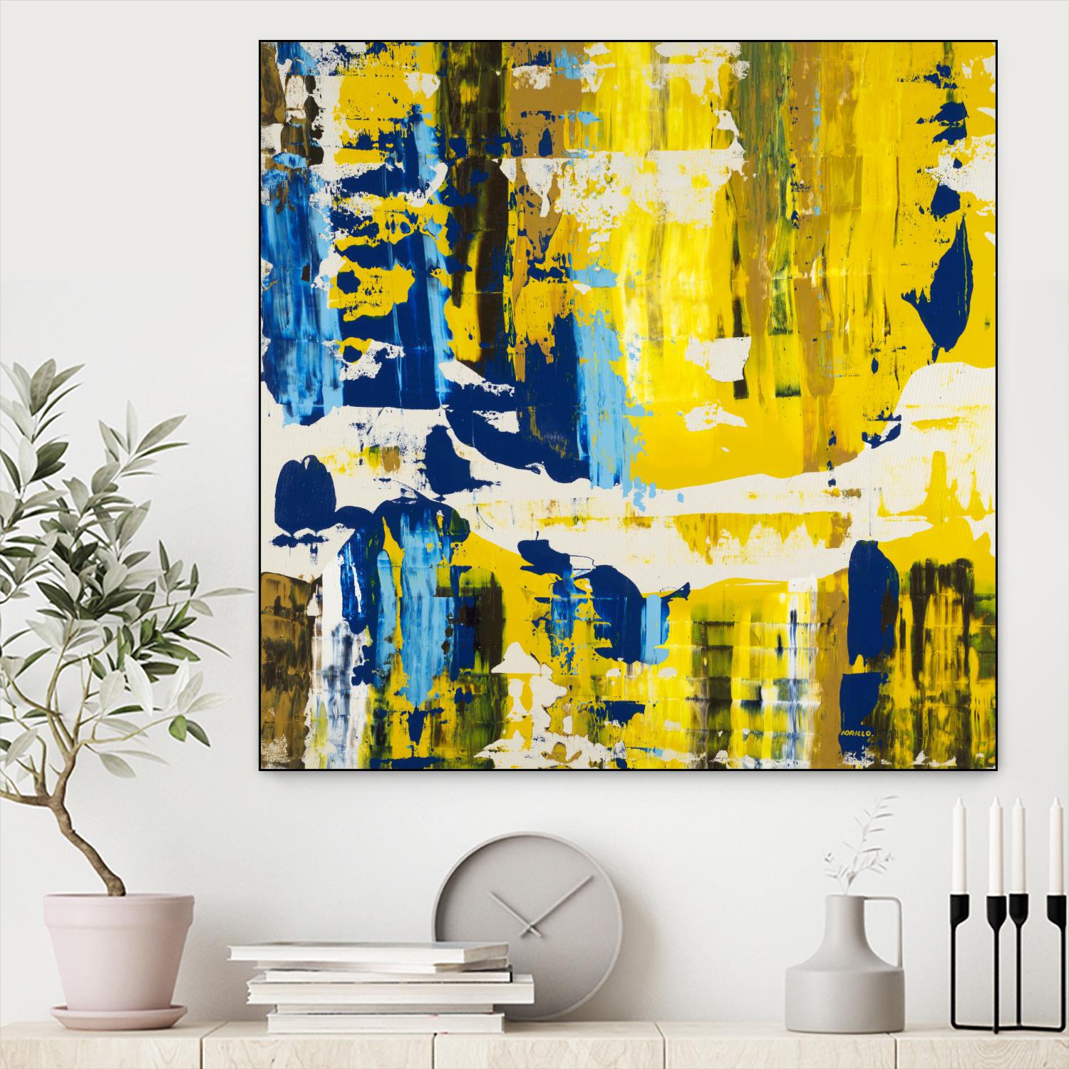 Old Yeller With Blue Velocity by Jeff Iorillo on GIANT ART - blue abstract