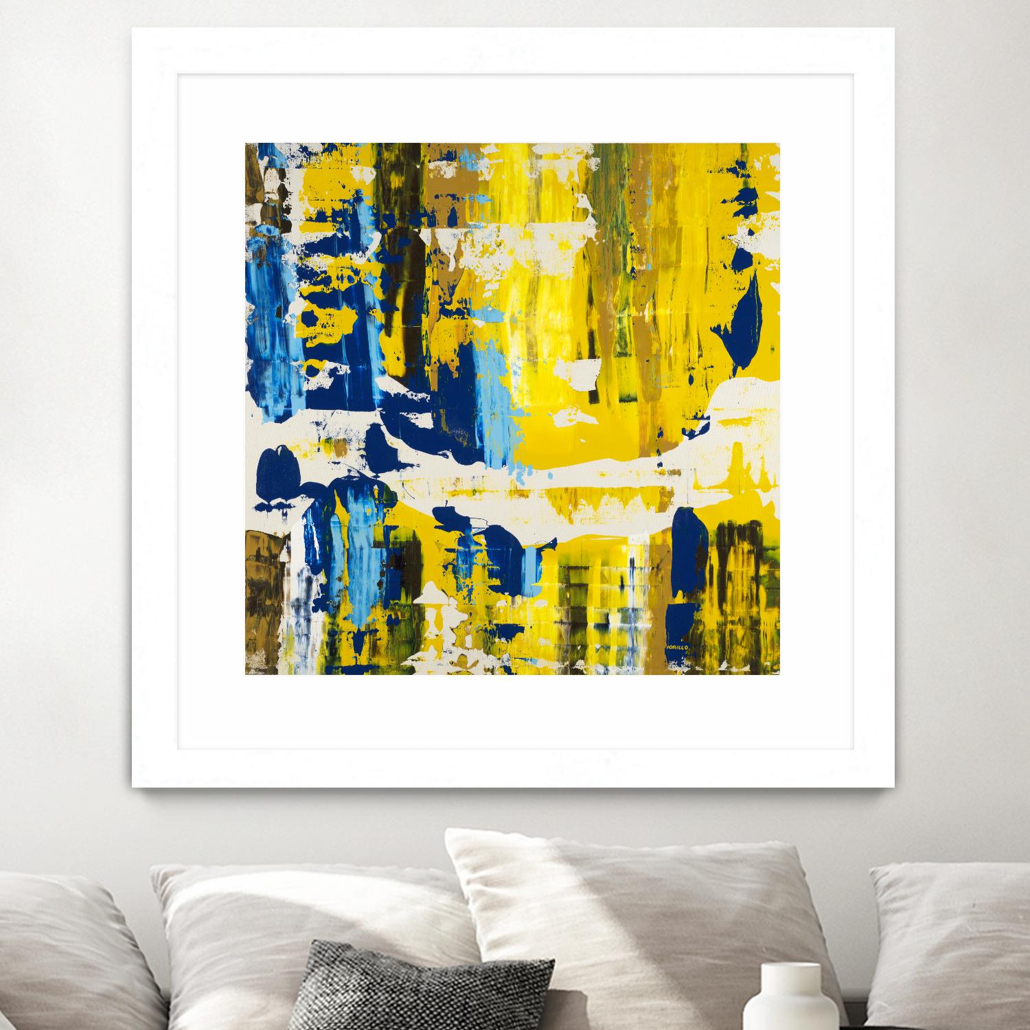 Old Yeller With Blue Velocity by Jeff Iorillo on GIANT ART - blue abstract