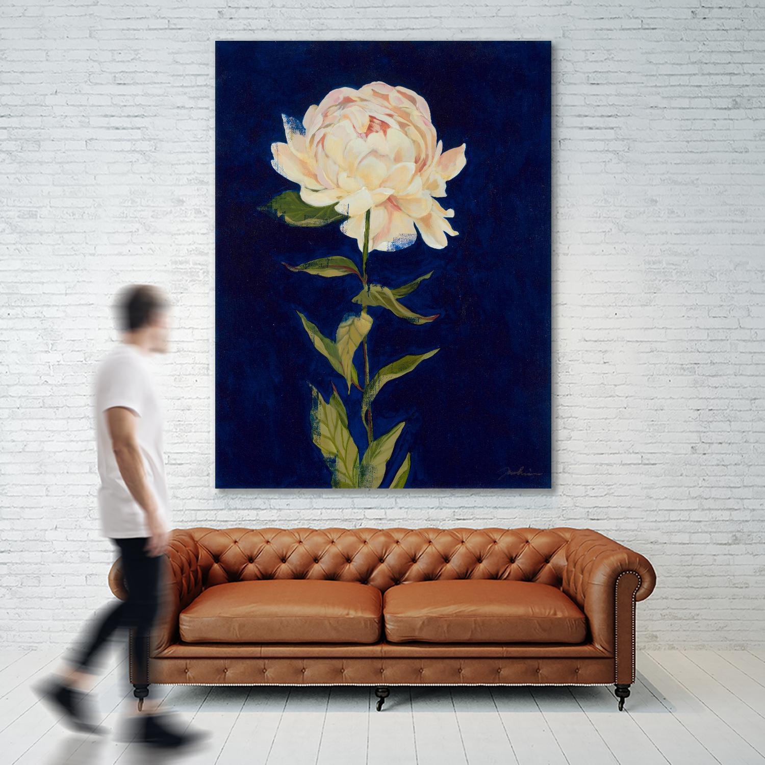Pretty As A Peony I by Liz Jardine on GIANT ART - blues botanical peony