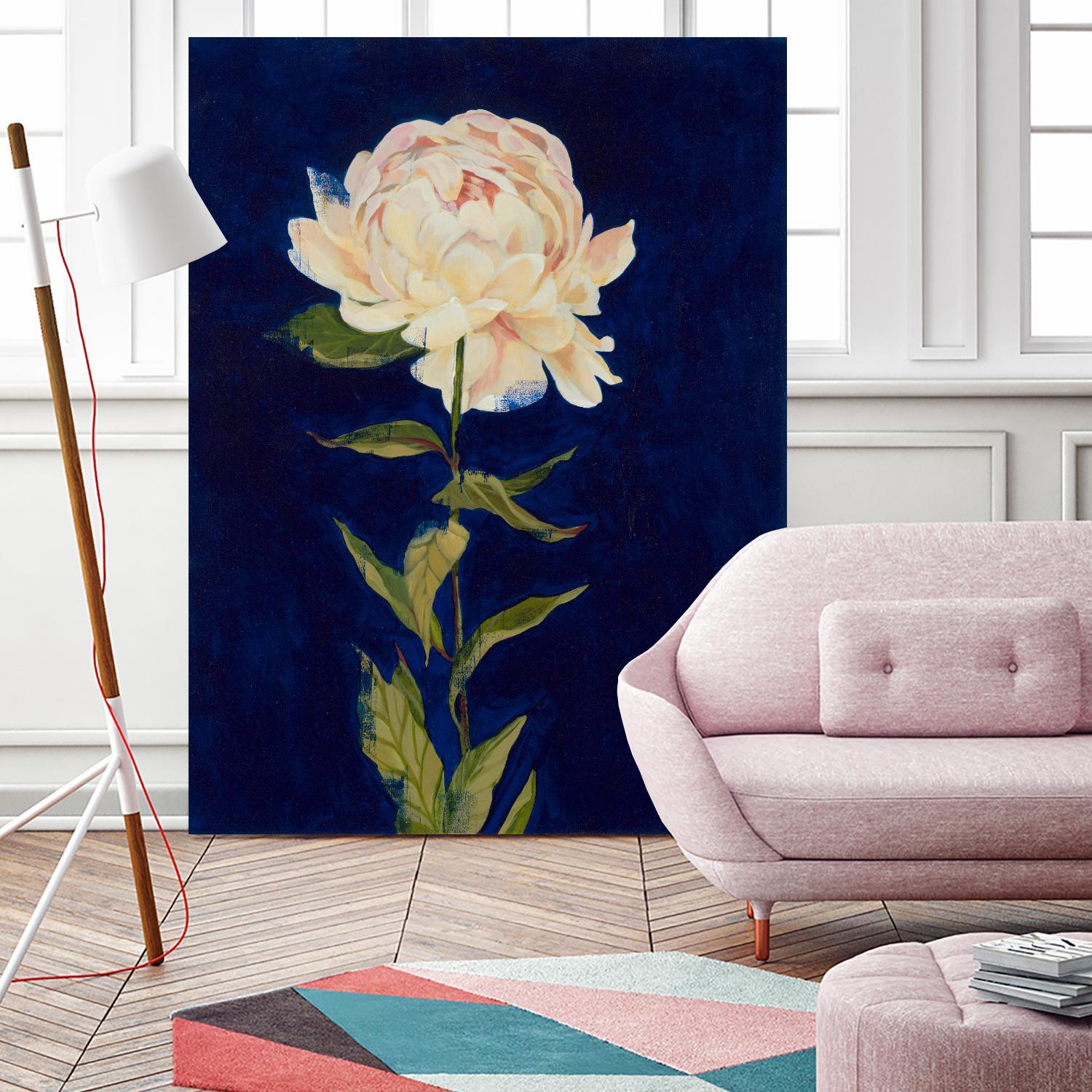 Pretty As A Peony I by Liz Jardine on GIANT ART - blues botanical peony