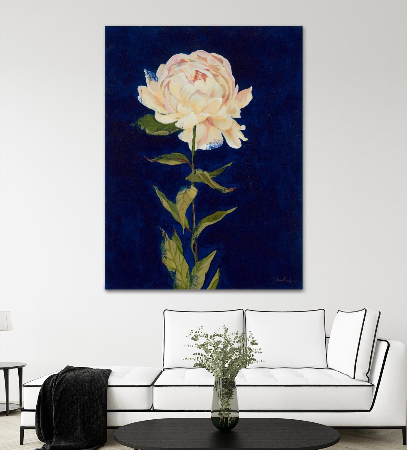Pretty As A Peony I by Liz Jardine on GIANT ART - blues botanical peony
