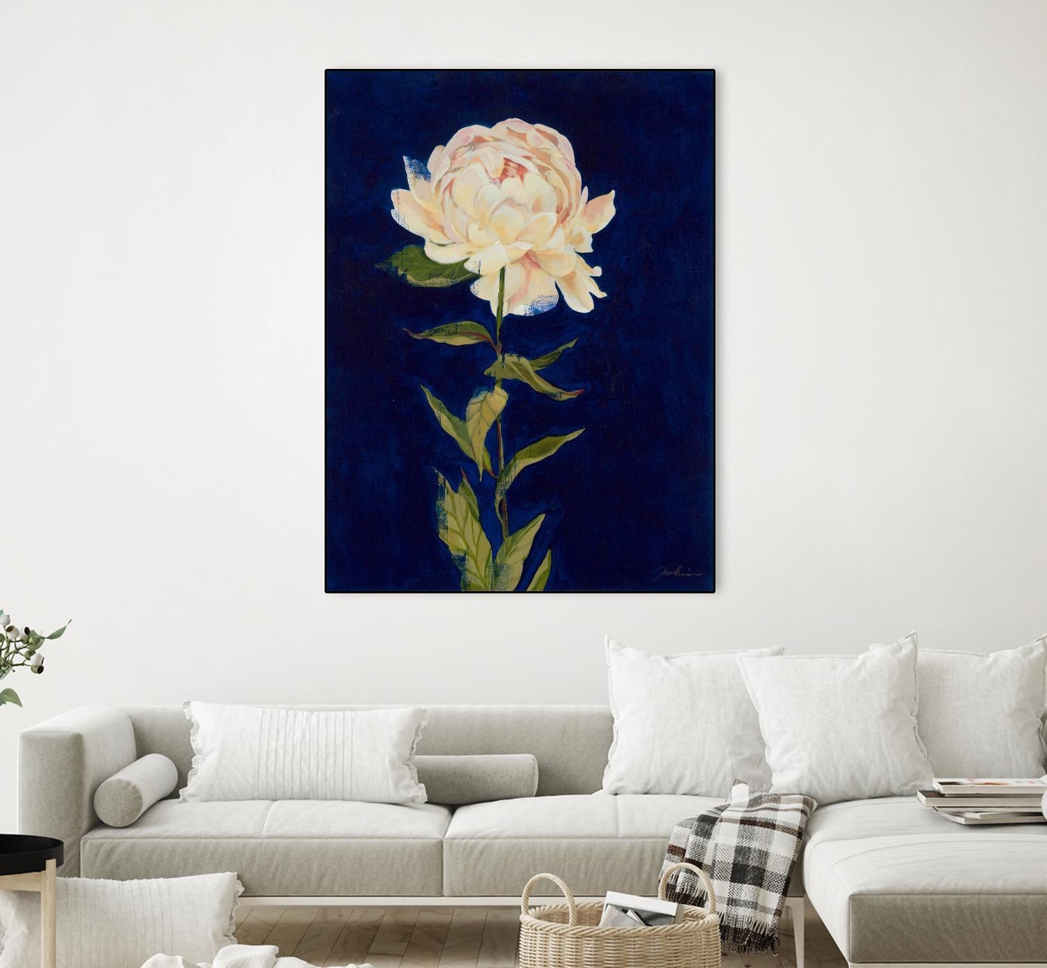 Pretty As A Peony I by Liz Jardine on GIANT ART - blues botanical peony