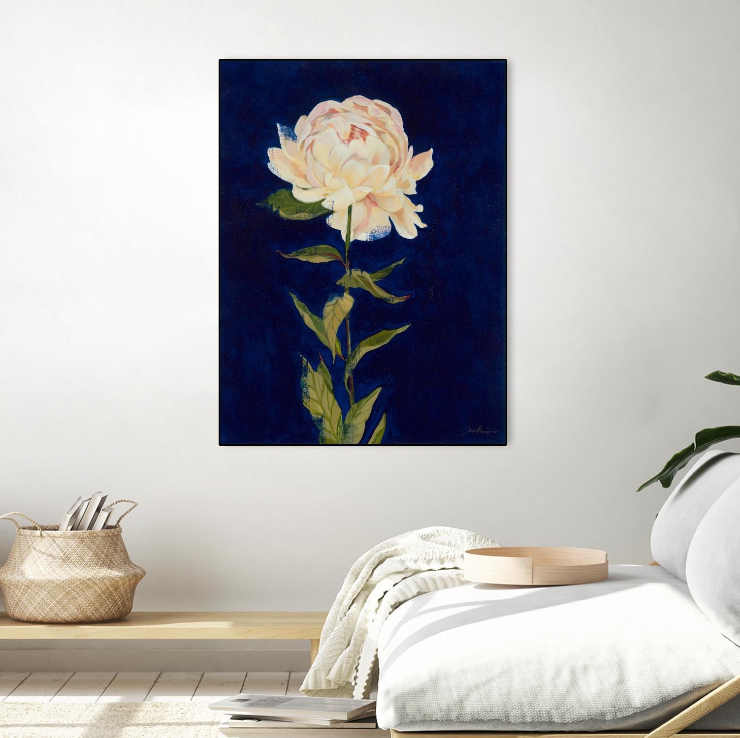 Pretty As A Peony I by Liz Jardine on GIANT ART - blues botanical peony