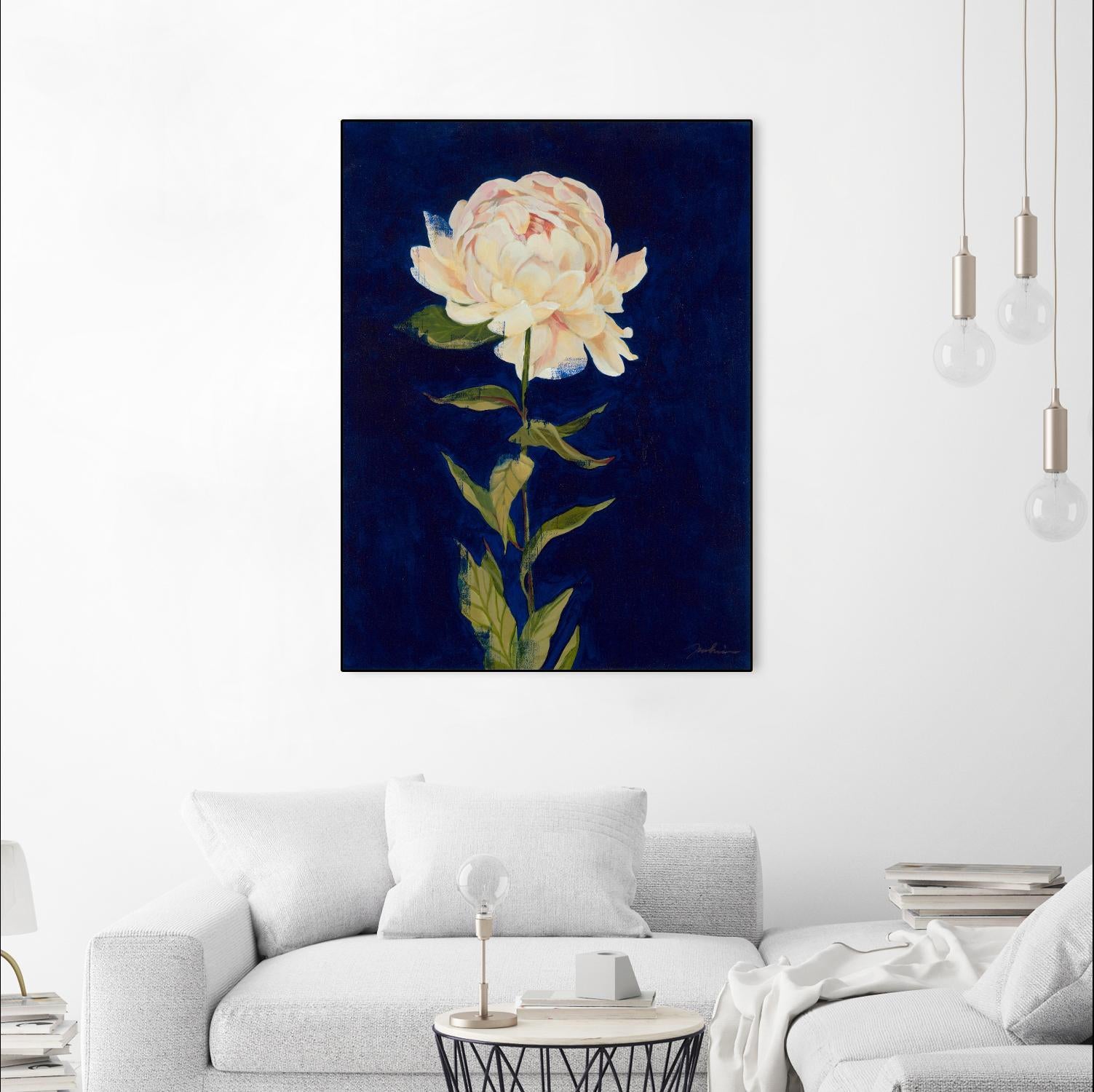 Pretty As A Peony I by Liz Jardine on GIANT ART - blues botanical peony