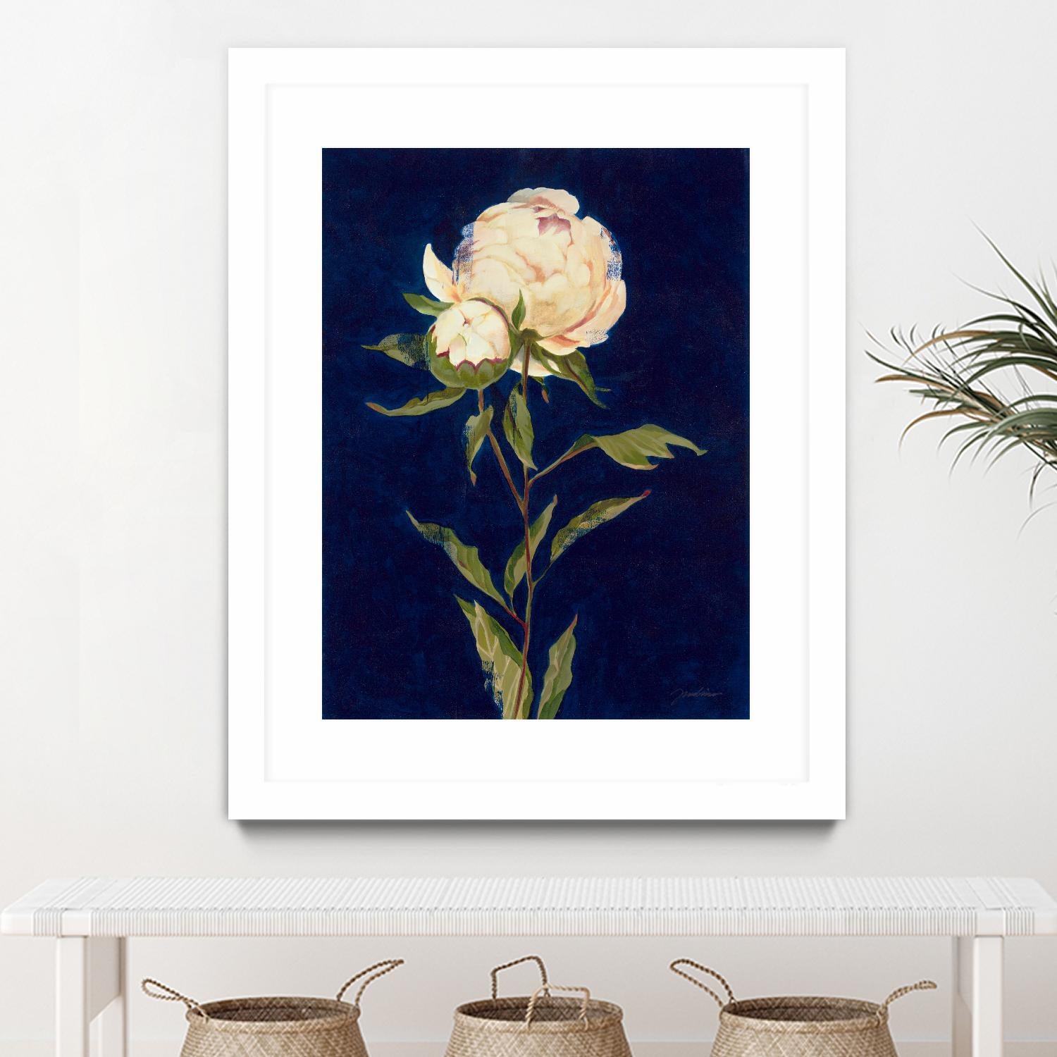 Pretty As A Peony II by Liz Jardine on GIANT ART - blues botanical peony