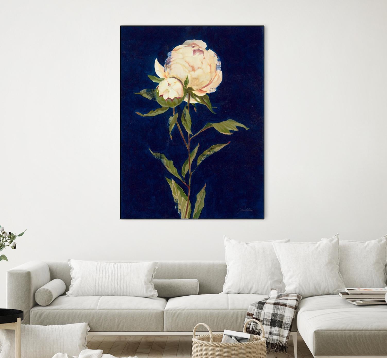 Pretty As A Peony II by Liz Jardine on GIANT ART - blues botanical peony