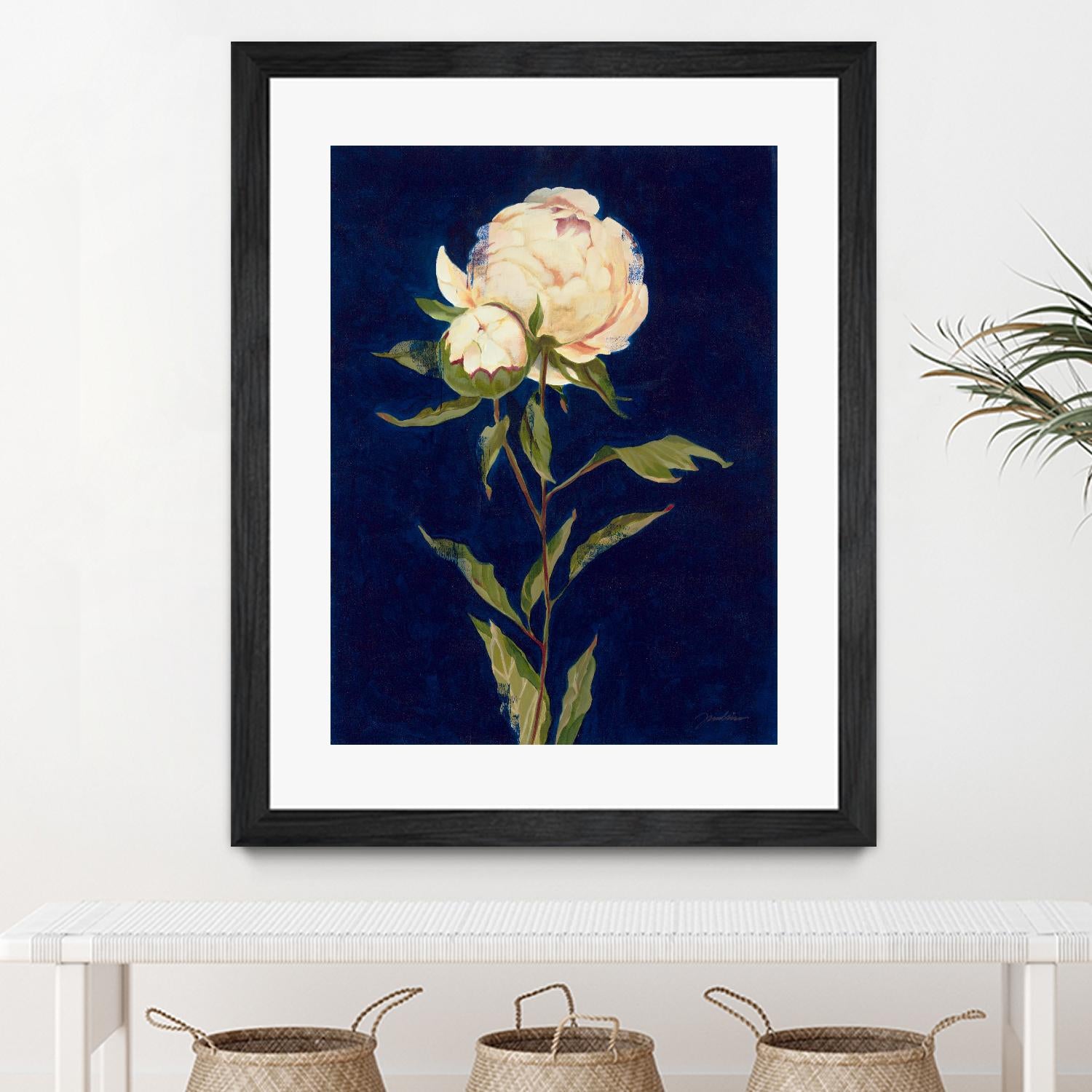 Pretty As A Peony II by Liz Jardine on GIANT ART - blues botanical peony
