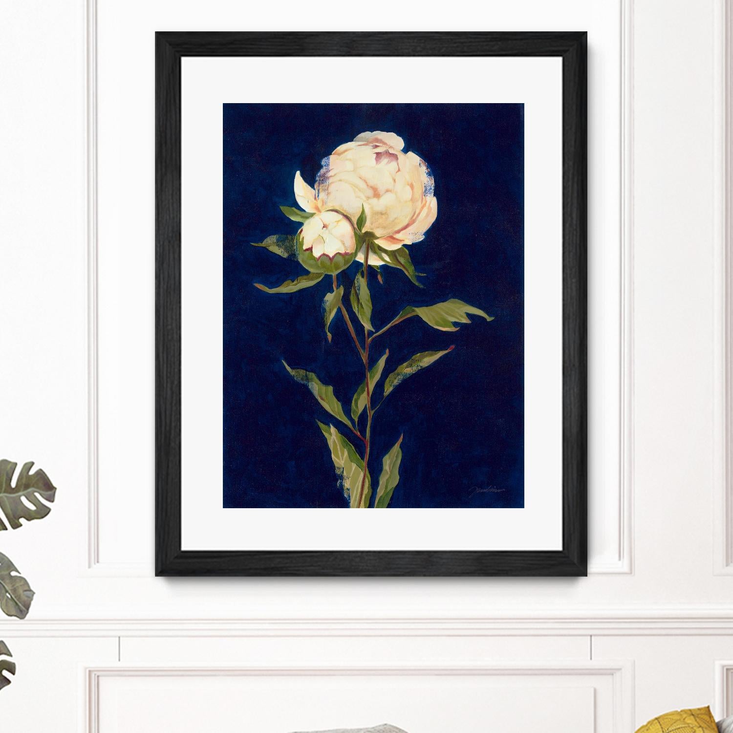 Pretty As A Peony II by Liz Jardine on GIANT ART - blues botanical peony